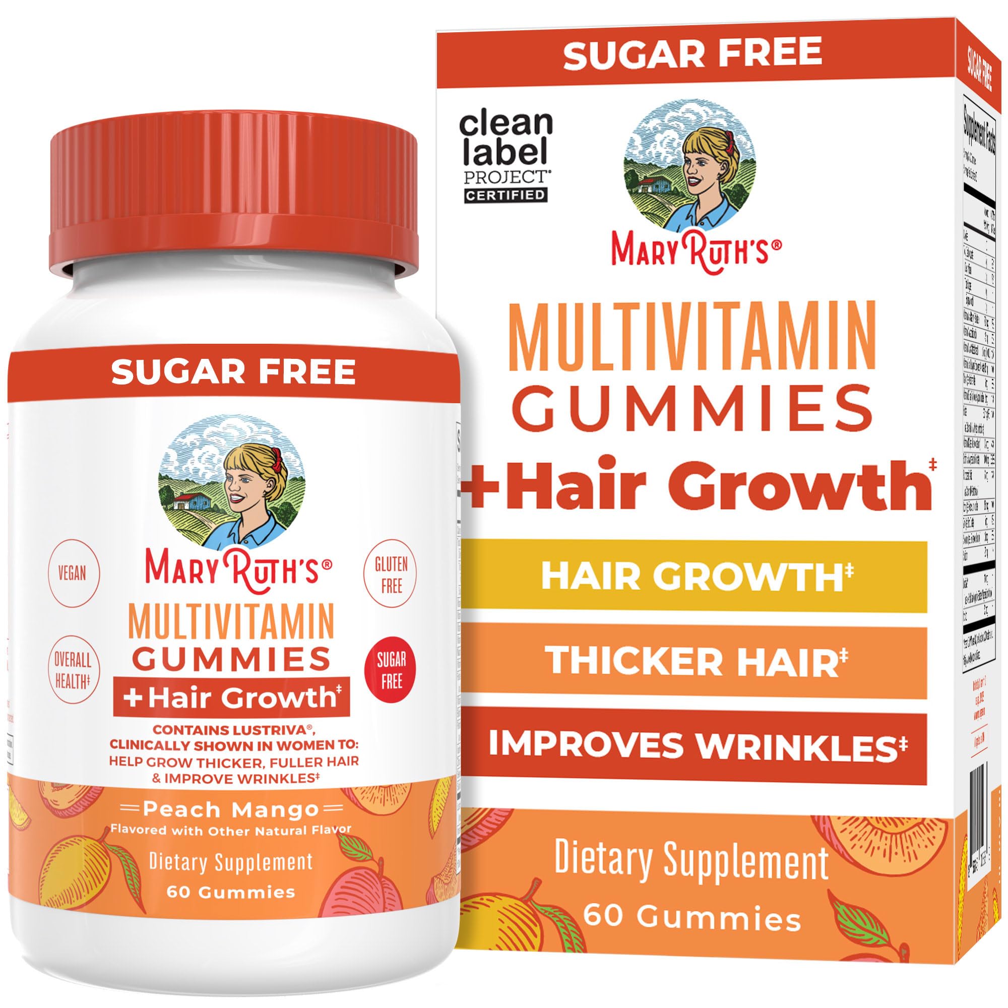 MaryRuth's Multivitamin + Hair Growth Gummies | with Lustriva® | Biotin 10000mcg | B Vitamins | Formulated for Thicker Hair, Wrinkles, Fine Line MARYRUTH'S buy supplements canada