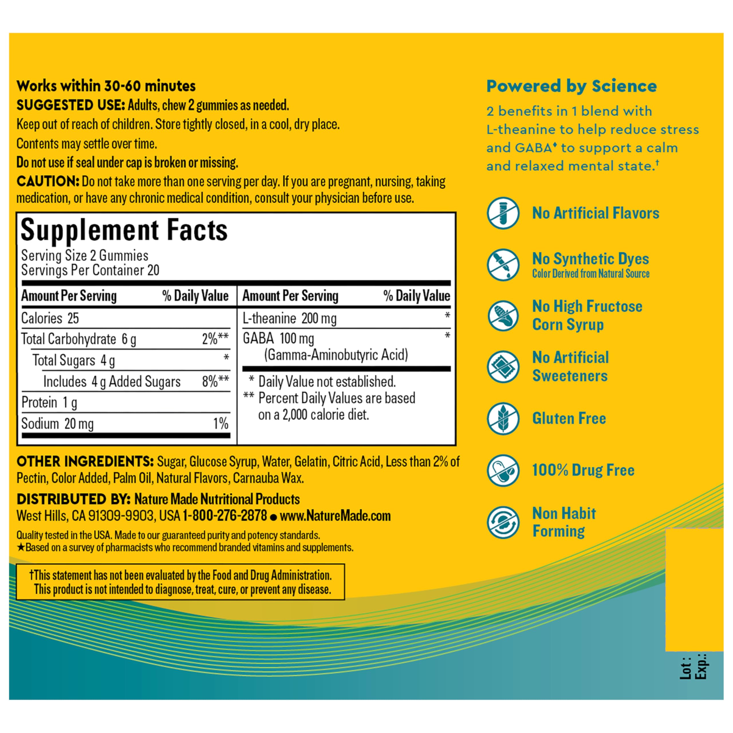 Nature Made Wellblends Stress Relief Gummies, L theanine 200mg to Help Reduce Stress, with GABA 100mg, Same Day Stress Support, 40 Strawberry Flavor Gummies Nature Made buy supplements canada