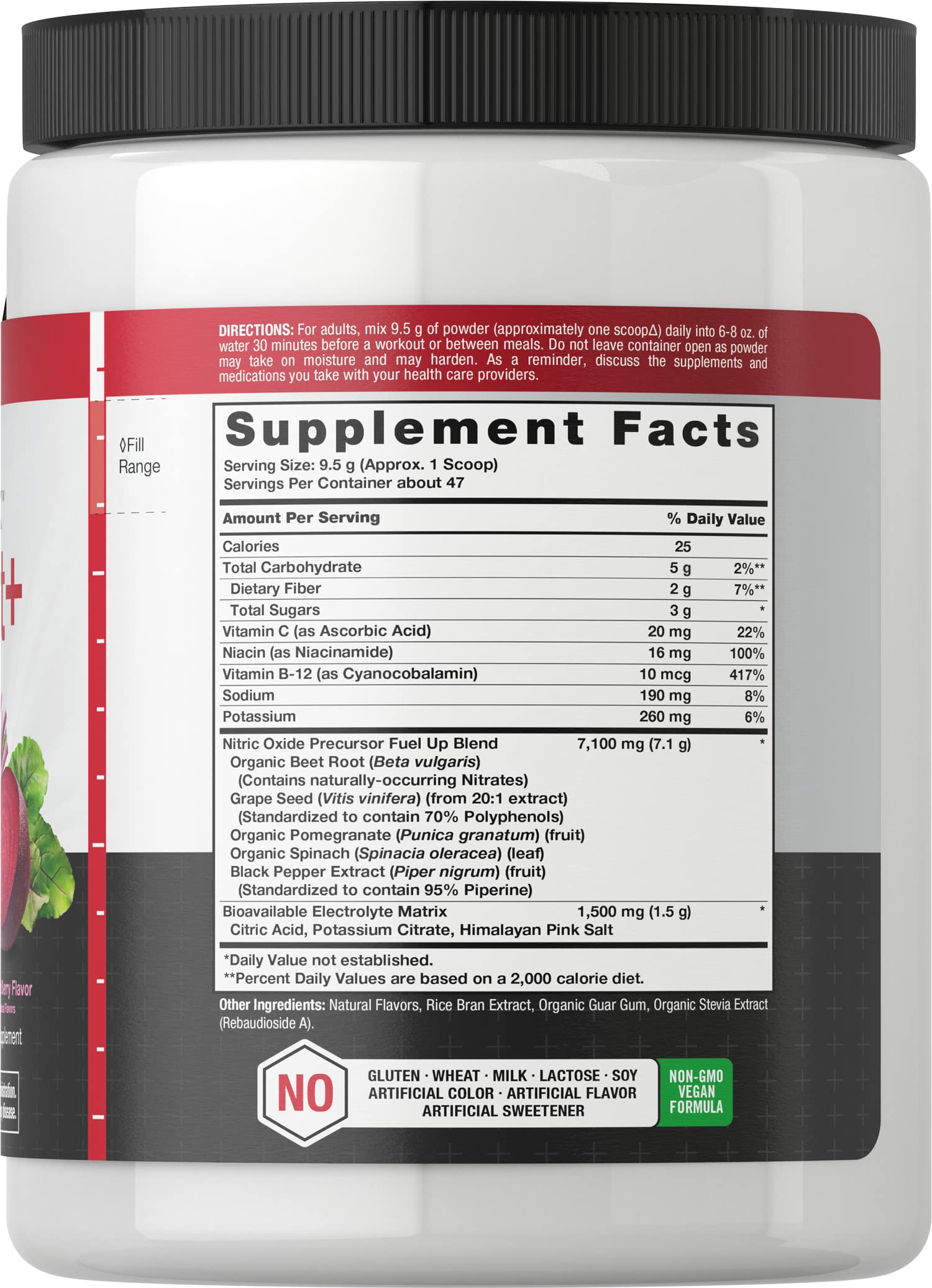 Nitric Oxide Beet Root Powder | 16 oz (454g) | Natural Mixed Berry Flavor | with Nitrates Horbäach buy supplements canada