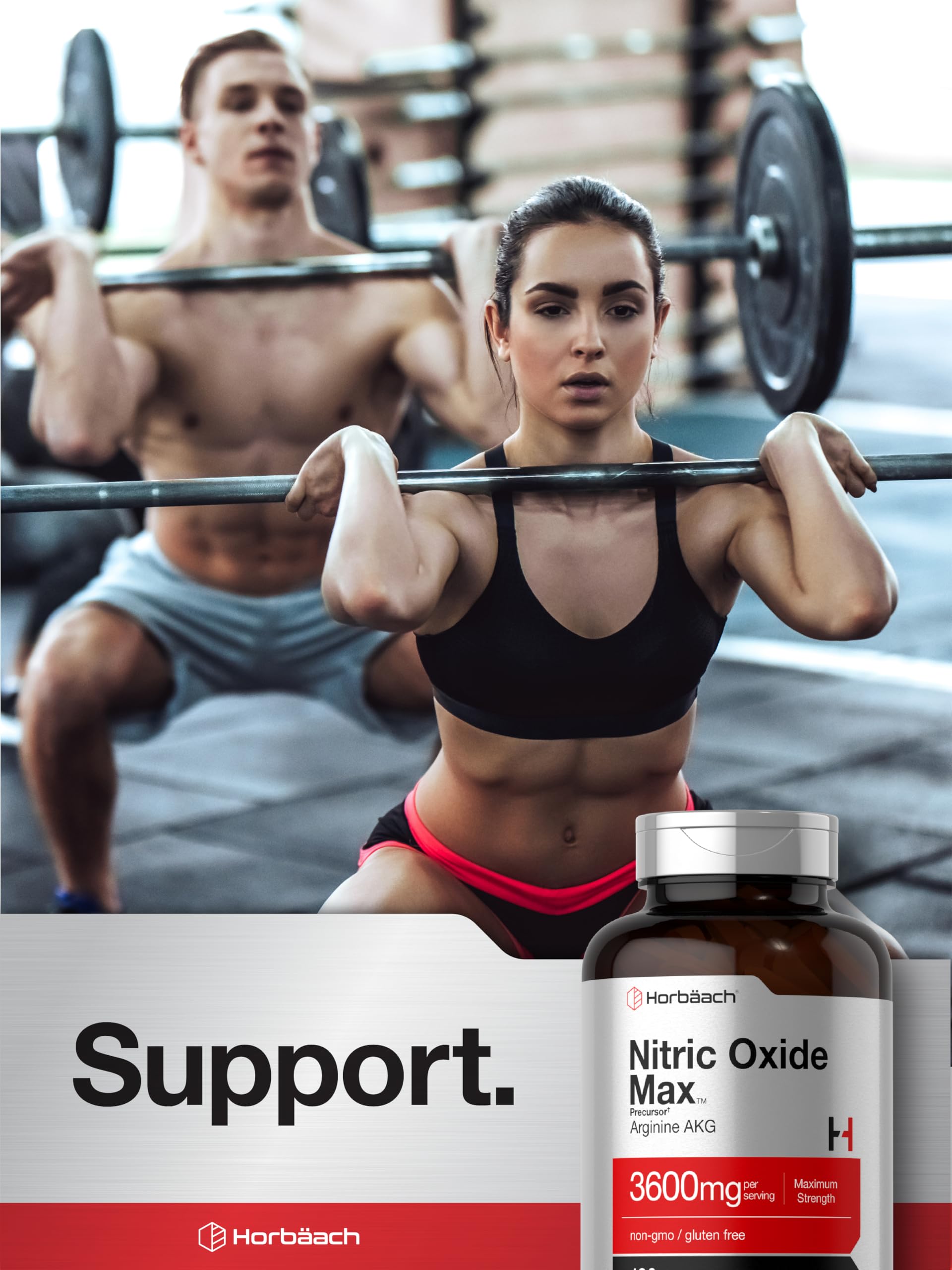 Horbäach Nitric Oxide Max 3600mg | 120 Caplets | with Arginine AAKG for Men and Women | Vegetarian, Non-GMO Horbäach buy supplements canada
