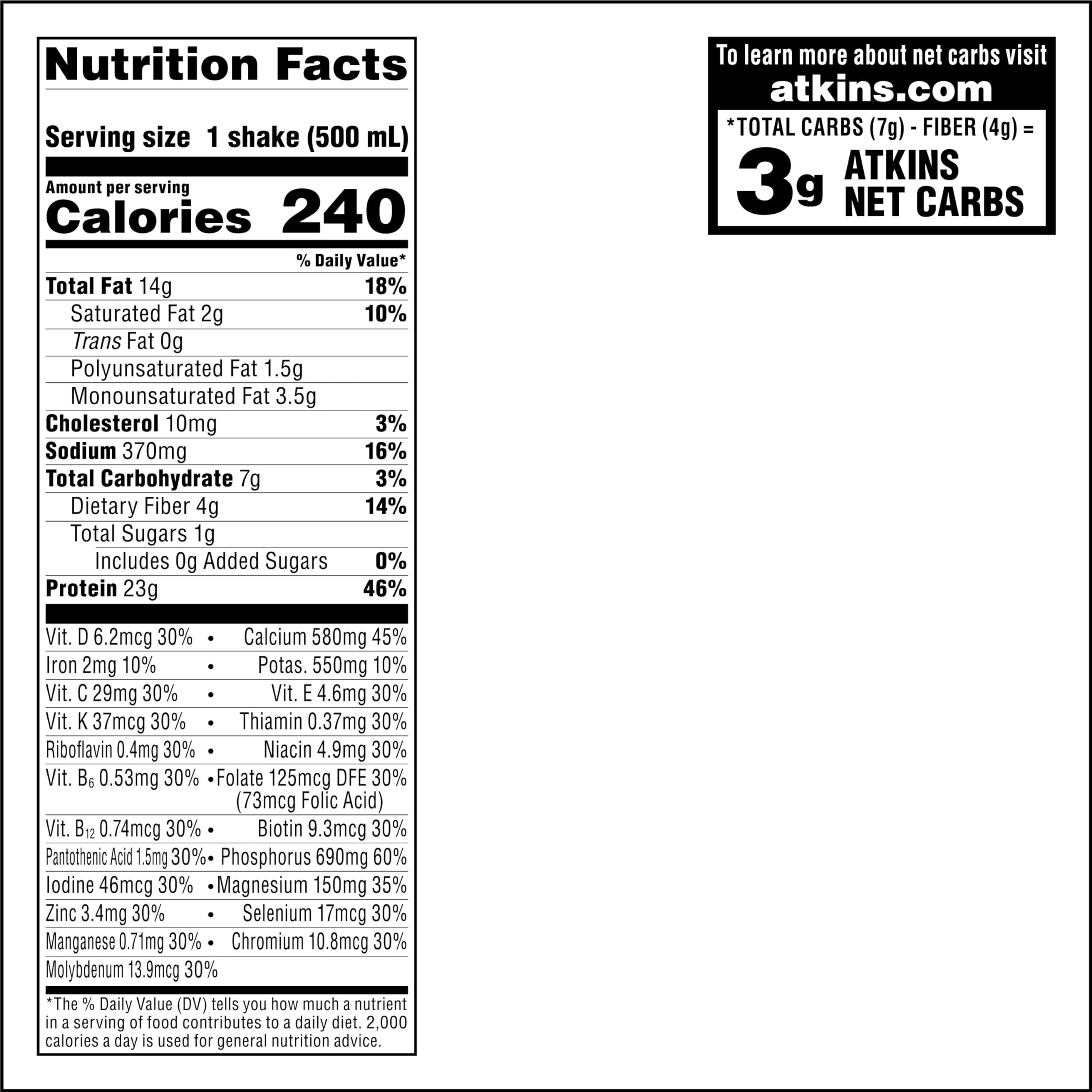 Atkins Vanilla Cream Meal Size Protein Shake, 23g Protein, Low Glycemic, 3g Carb Atkins buy supplements canada