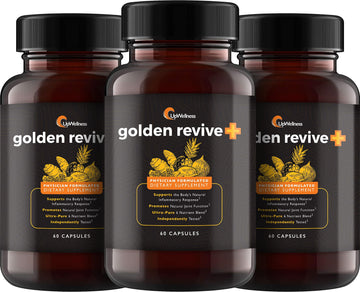 UpWellness Golden Revive + Joint Support Supplement Featuring Turmeric with Black Pepper, Quercetin, and Magnesium- Turmeric Boswellia Supplement - 6 Active Ingredients - 60 Capsules, 3 Pack UpWellness buy supplements canada