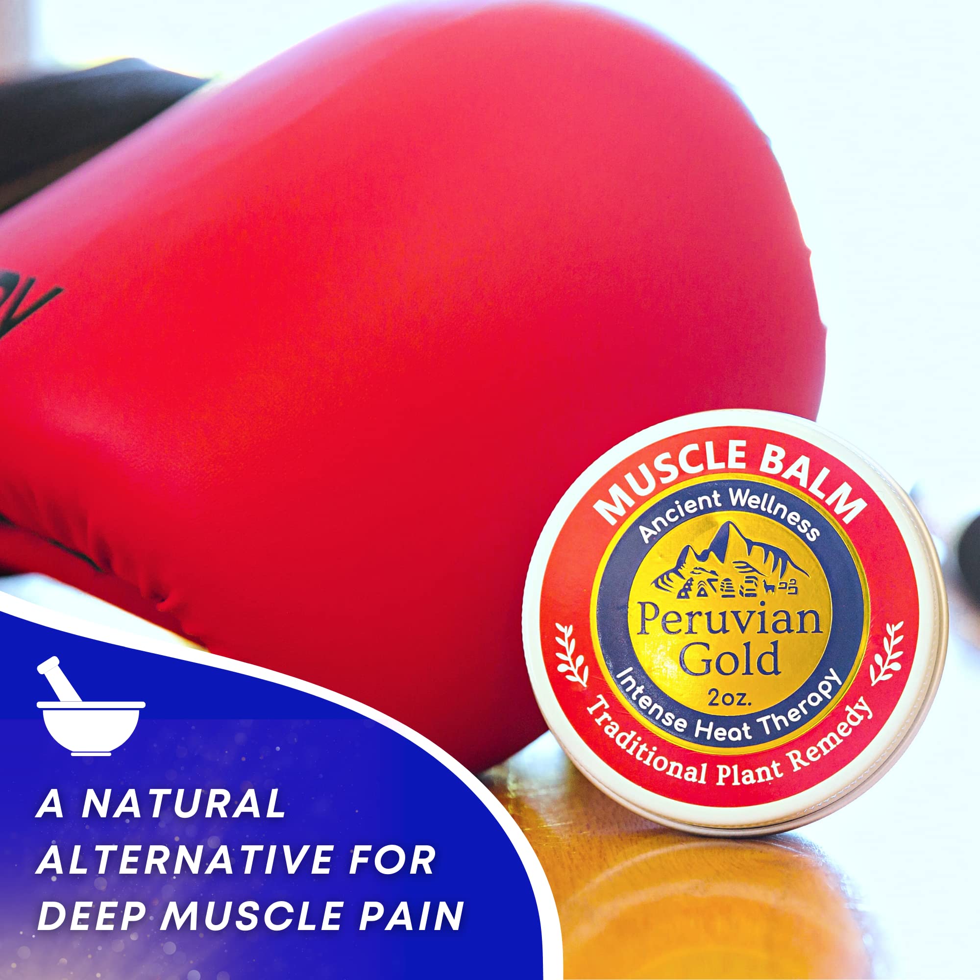 Sore Muscle Balm - Peruvian Gold Intense Heat Therapy Muscle Rub. 500K Scoville Heat Units Melts Away Sore, Painful Muscles. 2oz Peruvian Gold buy supplements canada
