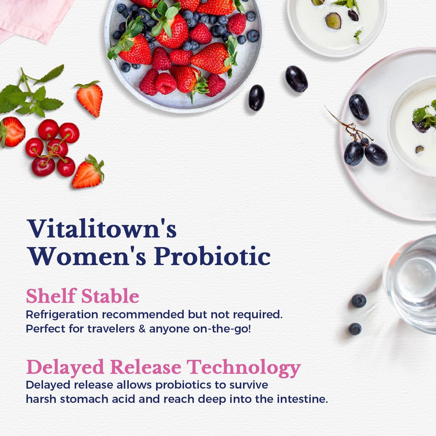 Vitalitown Women's Probiotics | 100 Billion CFUs 18 Strains | Prebiotics, VC & B6, Cranberry | Shelf Stable | Vaginal, Urinary Vitalitown buy supplements canada