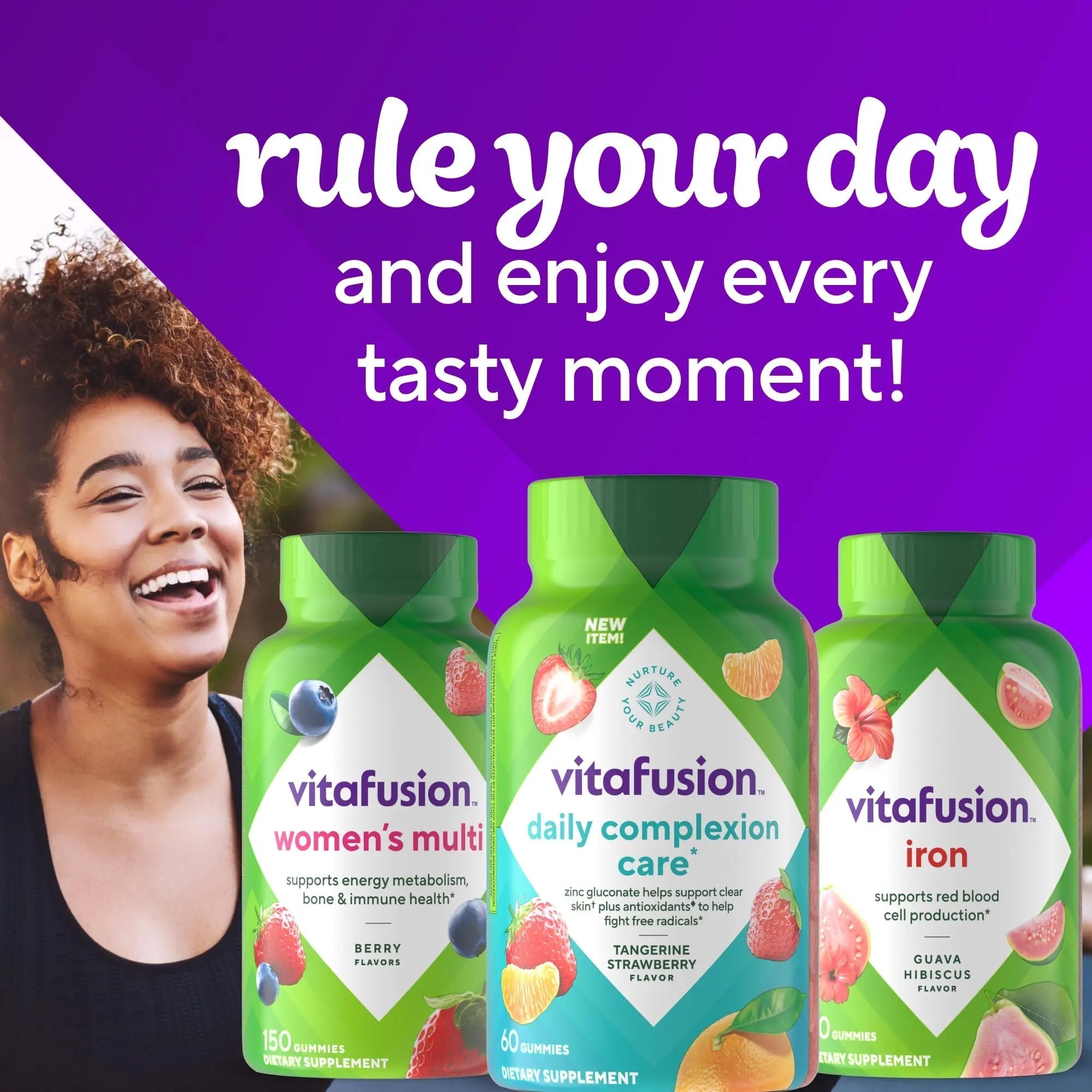 vitafusion Daily Complexion Care (1), Beauty Supplement Helps Support Clear Skin (1) (2) with Zinc Gluconate, Plus Vitamins E & C Vitafusion buy supplements canada