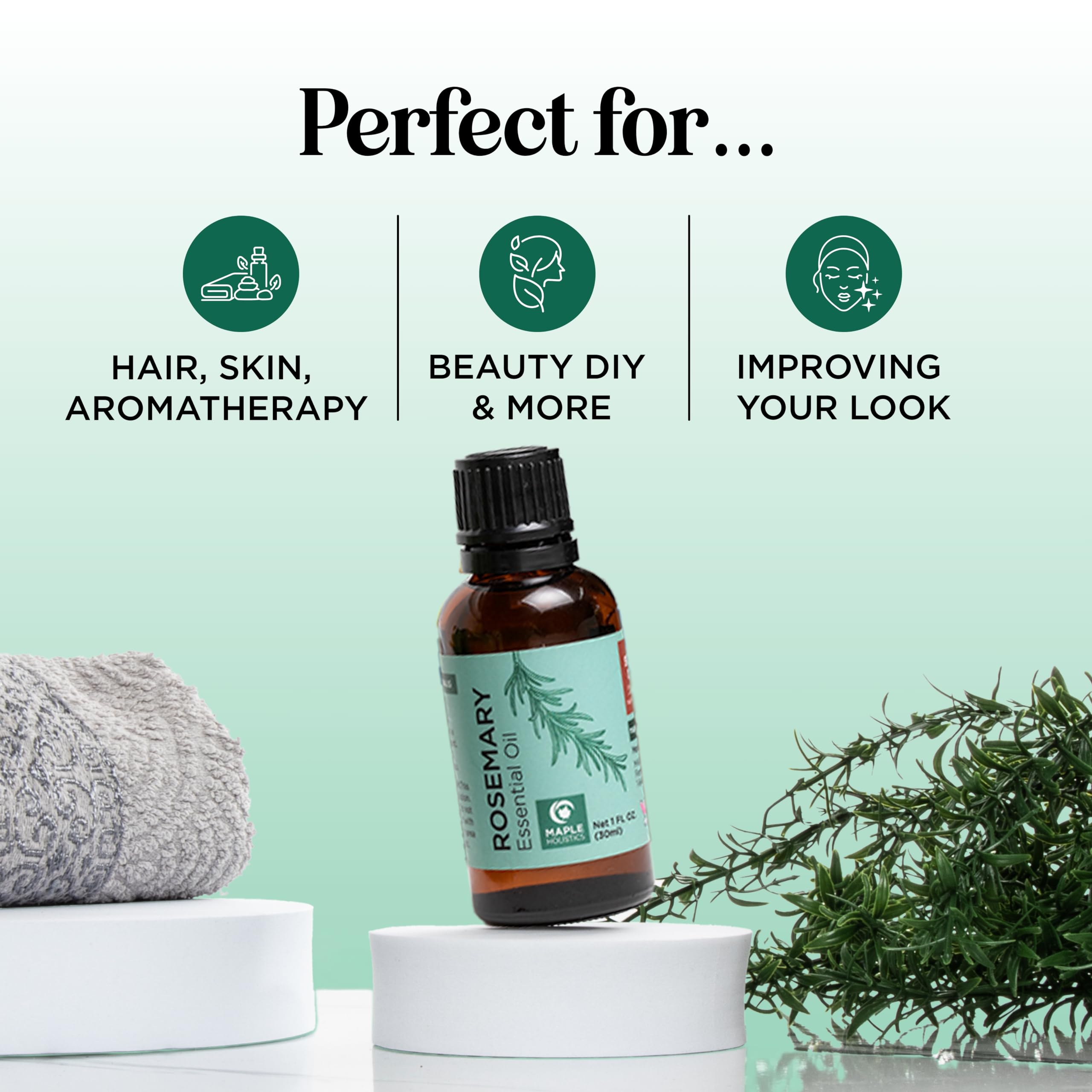 Pure Rosemary Essential Oil for Aromatherapy - Pure Rosemary Oil for Hair Skin and Nails Maple Holistics buy supplements canada