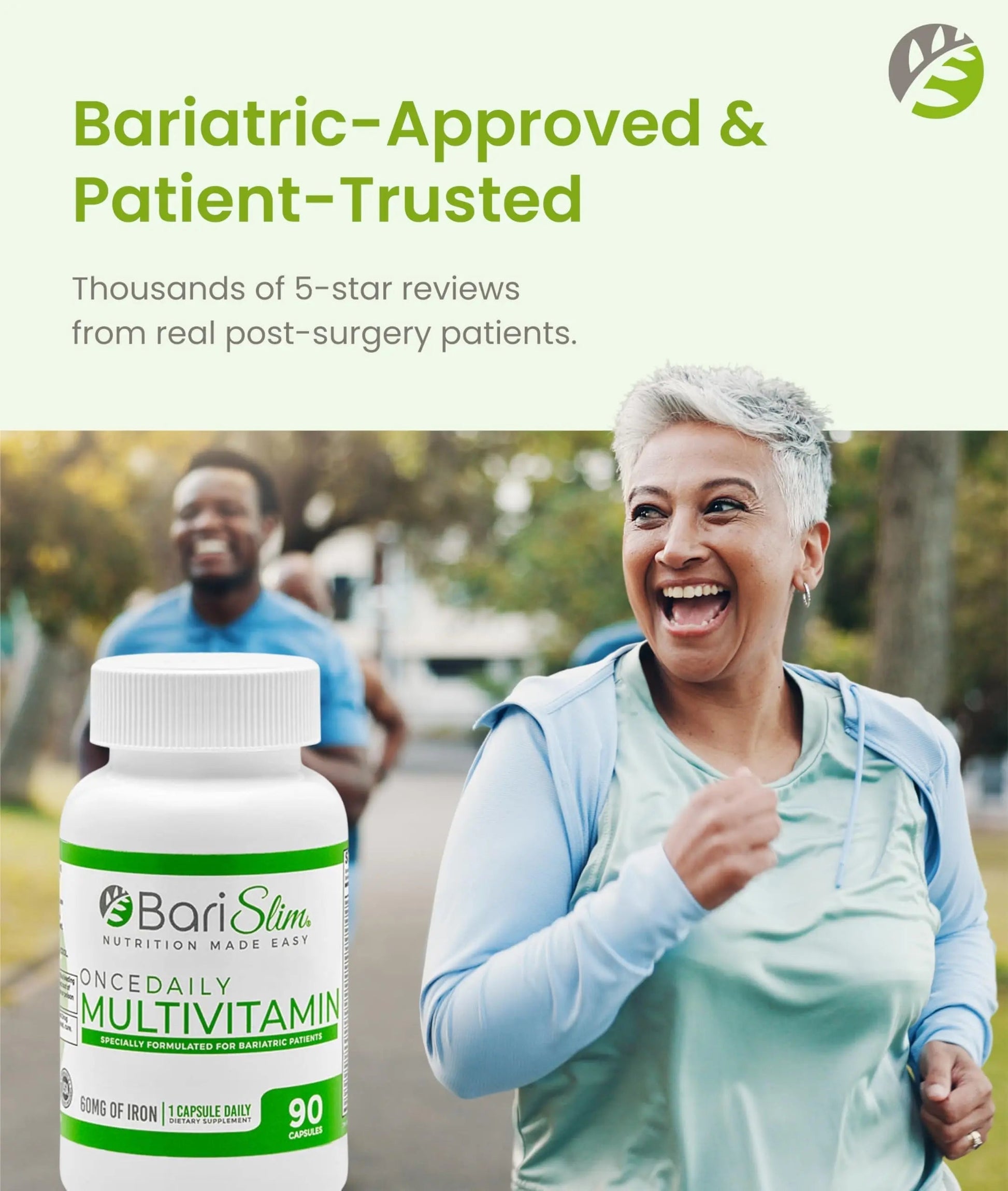 BariSlim Once Daily Bariatric Multivitamin Capsule - 60mg of Iron - Bariatric Vitamin & Supplement for Post WLS Surgery Including Gastric Bypass BariSlim buy supplements canada