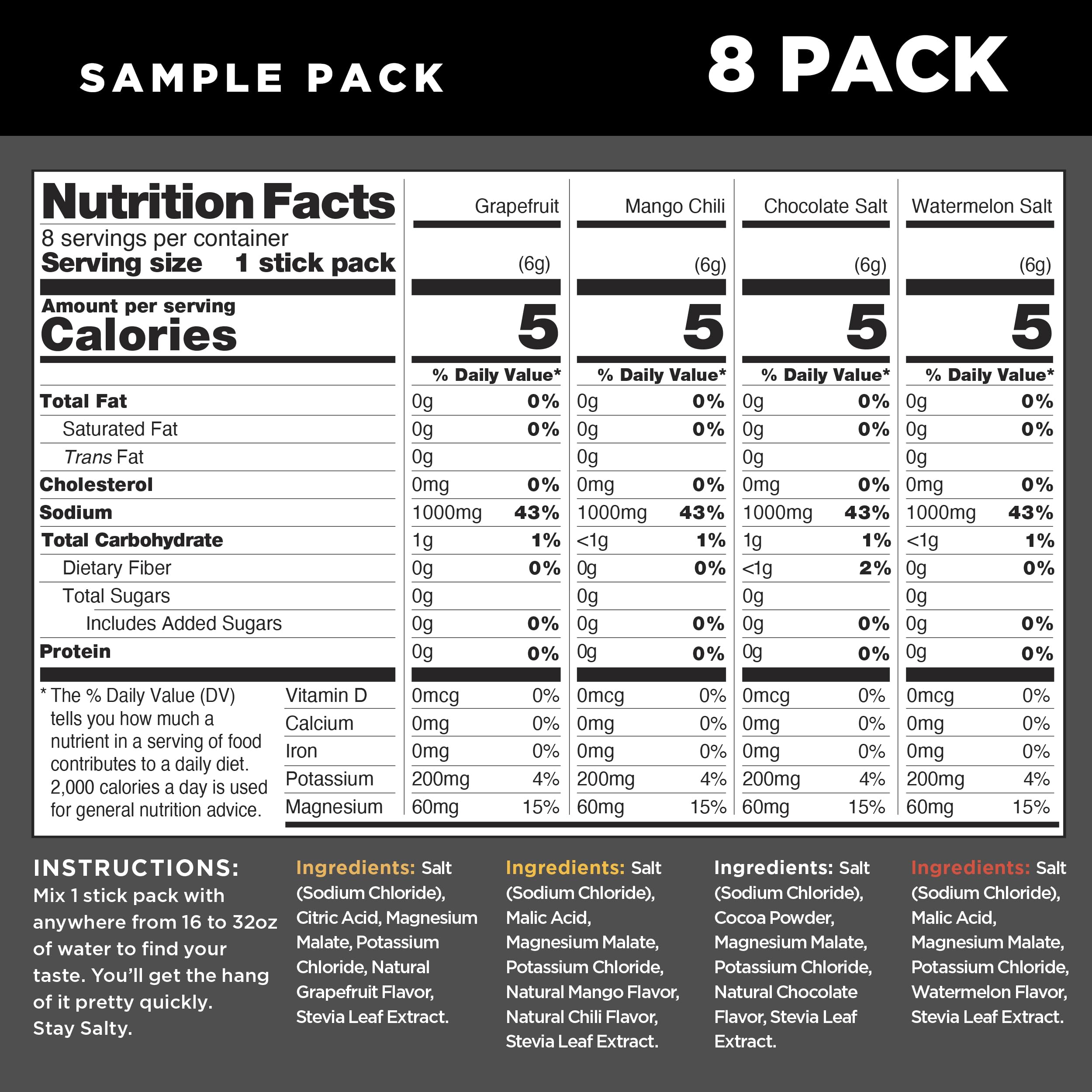 LMNT Zero Sugar Electrolytes - Sample Pack | Drink Mix | 8-Count Drink LMNT buy supplements canada