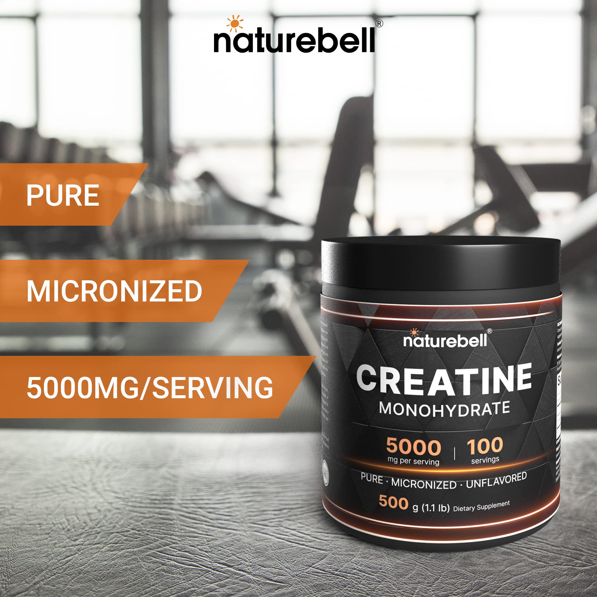 NatureBell 2 Pack Creatine Monohydrate Powder 500 Grams, 5000mg Per Serving NatureBell buy supplements canada