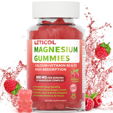 LETSCOL Magnesium Glycinate Gummies 800mg Per Serving, Sugar Free Magnesium Supplement with Magnesium Malate, Calcium, Vitamin D3, B6, CoQ10 for Calm Support & Zzz for Adults Kids LETSCOL buy supplements canada