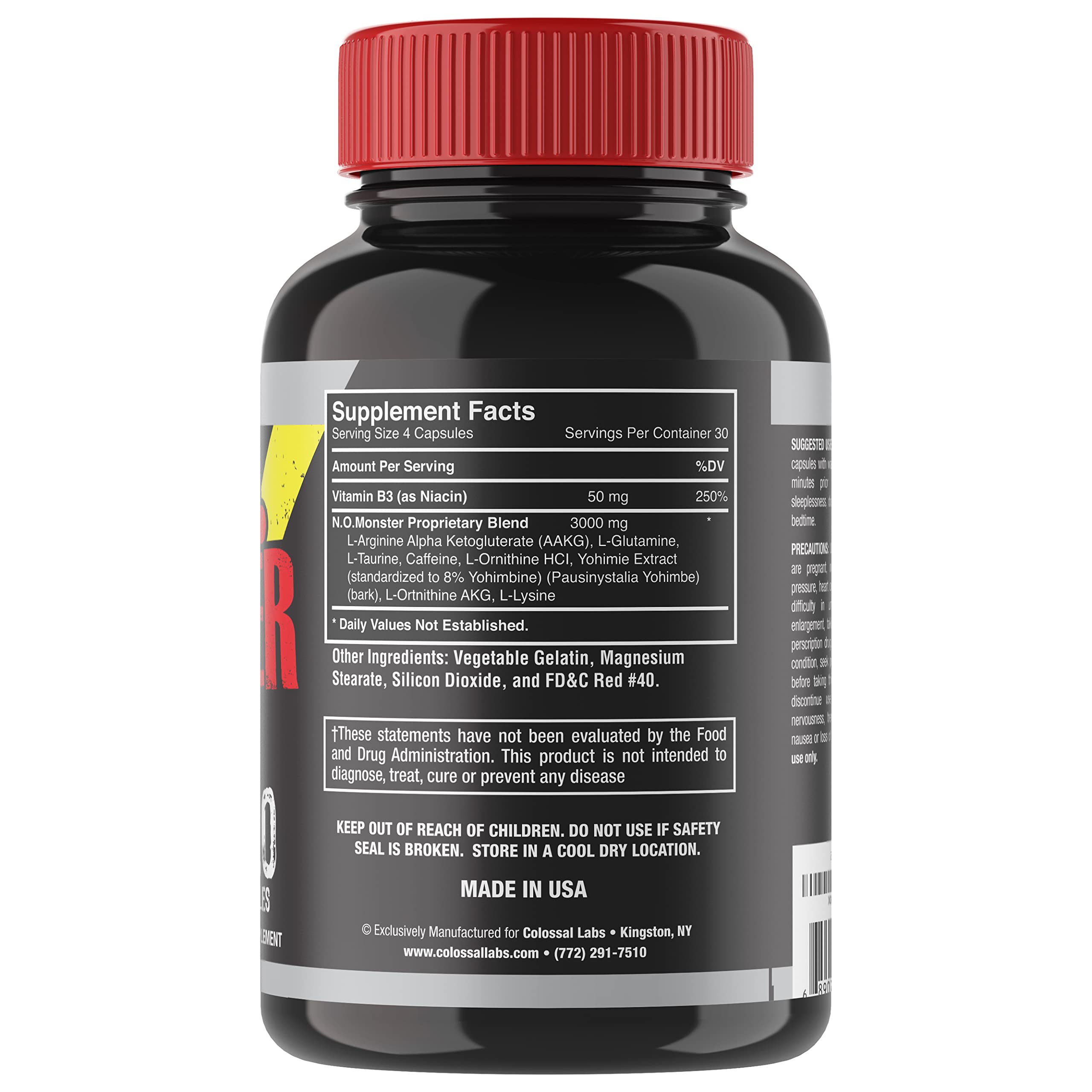 Colossal Labs Nitric Oxide Booster with L-Arginine, Extreme Pumps to Build Strength Goliath Labs buy supplements canada