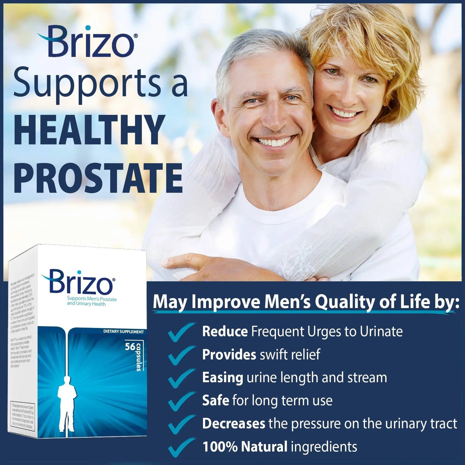 Brizo Prostate Health Supplements for Men - Herbal Capsules for Mens Urinary Health - Reduce Frequent Urination - 1 Month Supply Brizo buy supplements canada