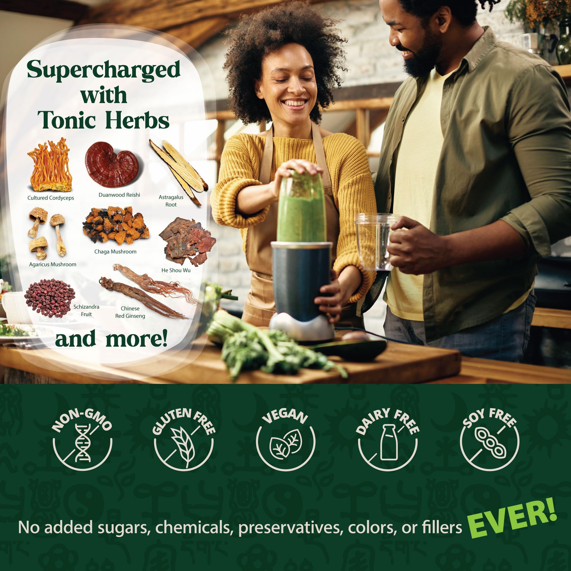 Dragon Herbs Tonic Alchemy Superfood Greens Powder with 91 Ingredients: Tonic Herbs, Ashwagandha, Mushrooms, Probiotics, Super Greens, Seaweeds, Fruits, Vegetables, Spirulina - 30 Servings Dragon Herbs buy supplements canada