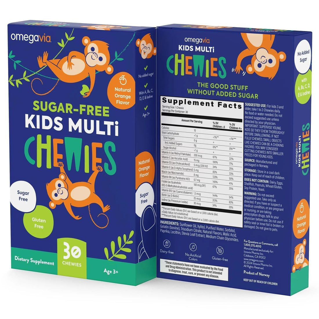 OmegaVia Sugar Free Kids Multivitamin Chewies - Daily Chewable Gummy Vitamins for Kids 3+ OmegaVia buy supplements canada