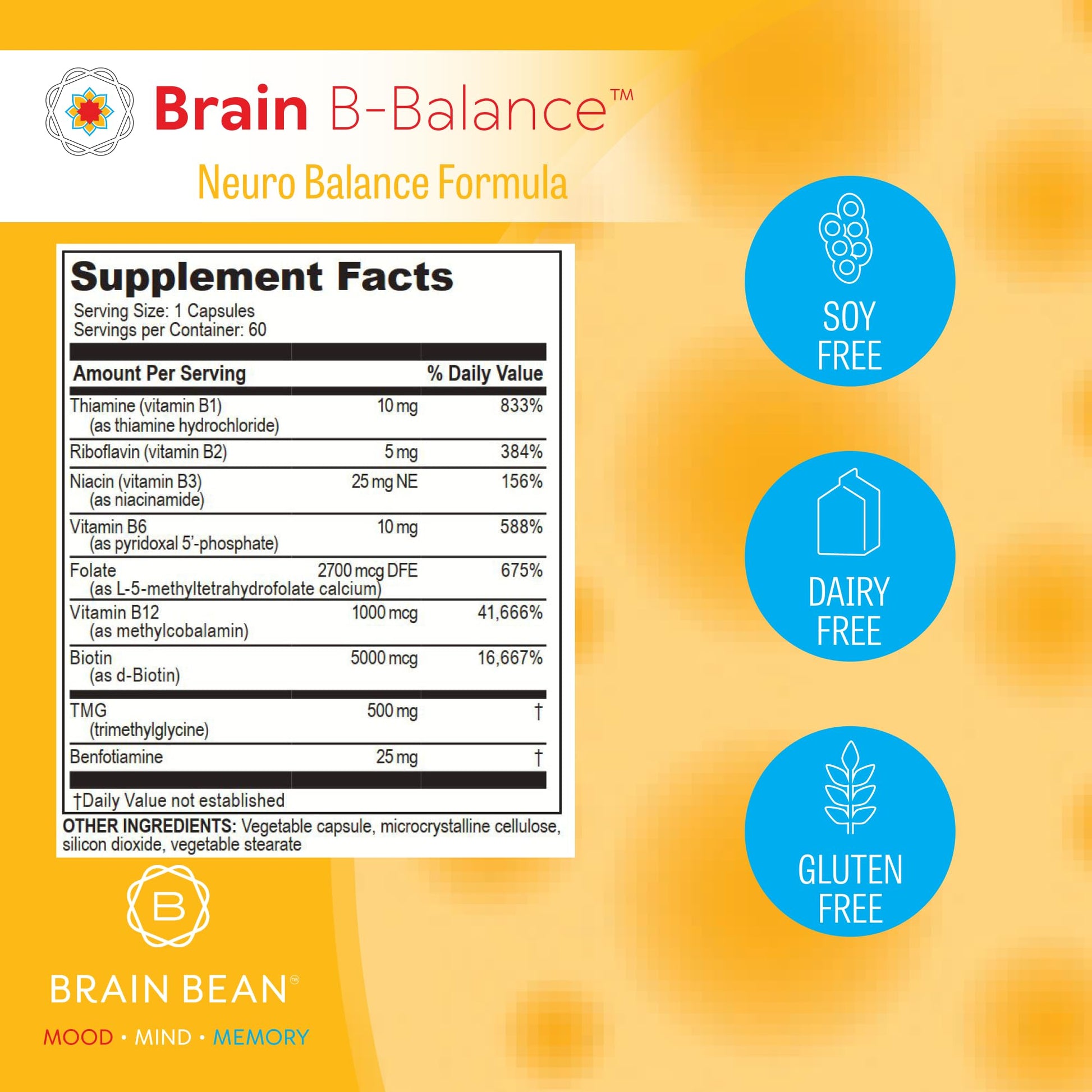 Brain B Balance: Methylated Multivitamin - Methylated B Complex Neurobalance Formula - Methylfolate Supports Mood Brain Bean buy supplements canada
