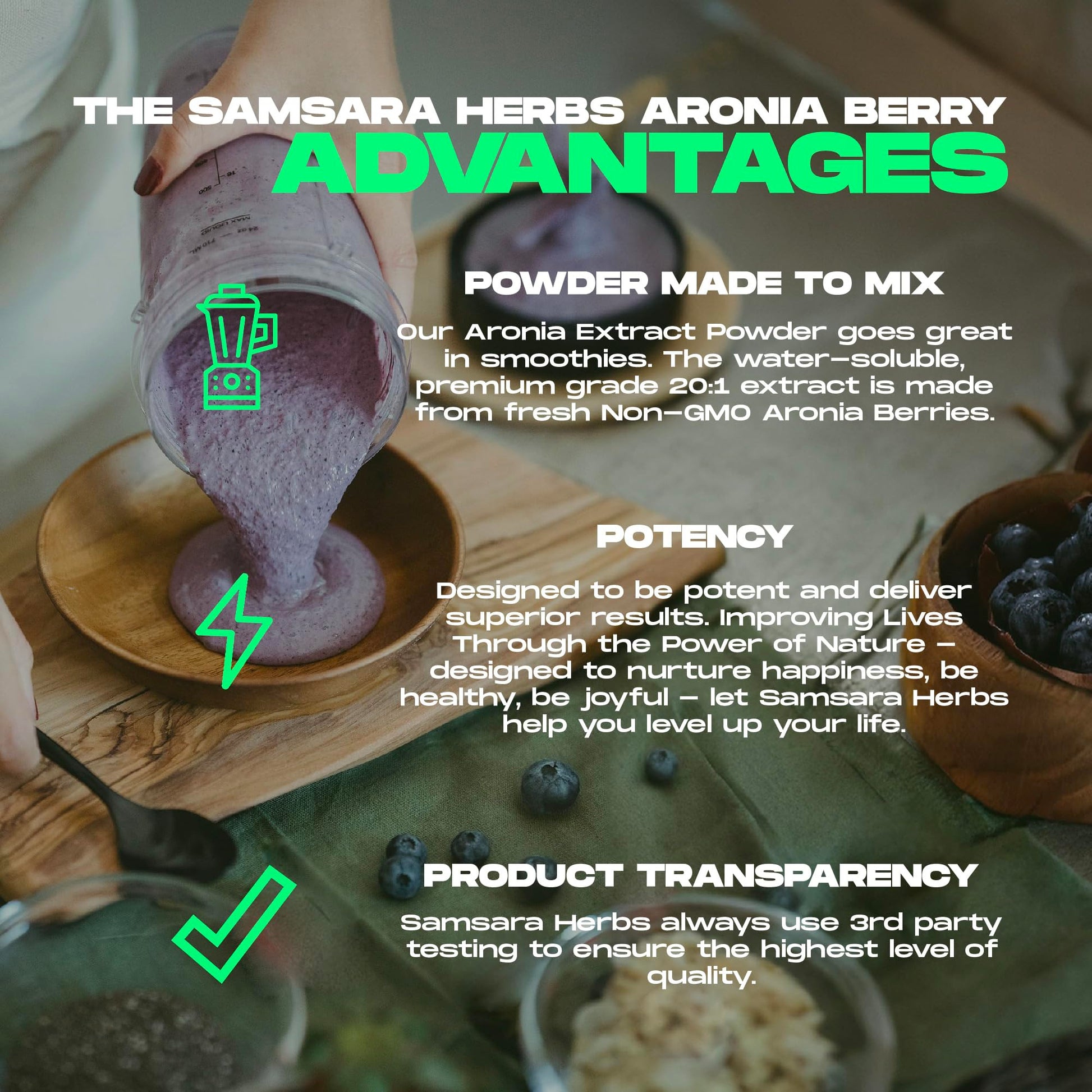 Samsara Herbs Aronia Berry 20:1 Extract Powder (16oz/454g) - Antioxidant, Flavonoids and Polyphenols Supplement - High ORAC - Native American Berry - Improved Wellbeing Samsara Herbs buy supplements canada