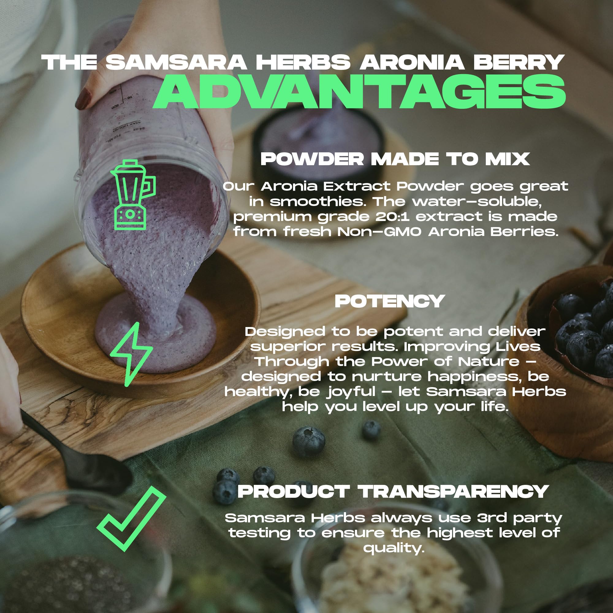 Samsara Herbs Aronia Berry 20:1 Extract Powder (16oz/454g) - Antioxidant, Flavonoids and Polyphenols Supplement - High ORAC - Native American Berry - Improved Wellbeing Samsara Herbs buy supplements canada