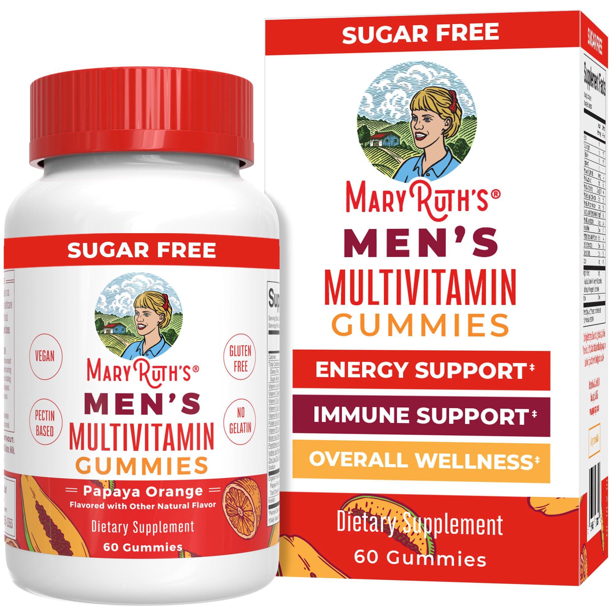 MaryRuth's Multivitamin Gummies for Men | Vitamin A, C, D, E, B6, B12, Biotin, Zinc | Energy Metabolism | Immunity | Bone Health | Cellular Health | Vegan | Non-GMO | Gluten & Sugar Free | 60 Count MARYRUTH'S buy supplements canada
