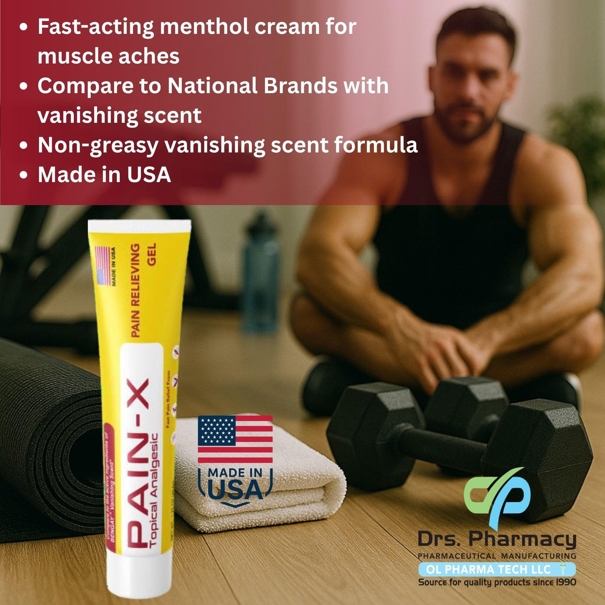 Drs. Pharmacy Pain-X Menthol Cream – Targeted Muscle & Joint Relief – 1.75 oz, Made in USA Drs. Pharmacy buy supplements canada