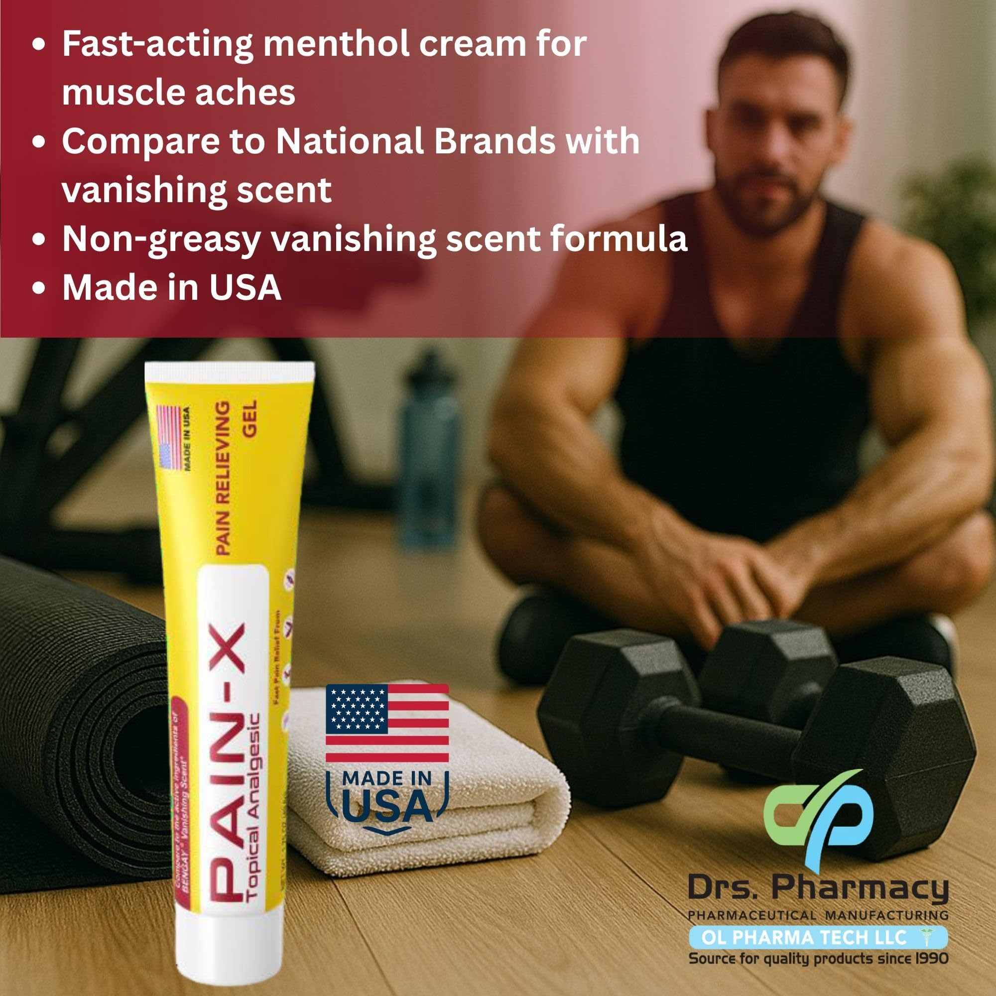 Drs. Pharmacy Pain-X Menthol Cream – Targeted Muscle & Joint Relief – 1.75 oz, Made in USA Drs. Pharmacy buy supplements canada