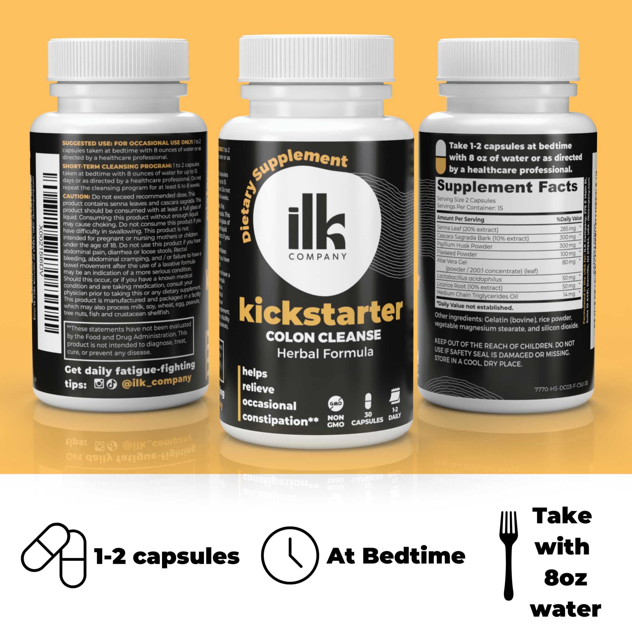 ILK COMPANY Made in USA Herbal Colon Cleanse Capsules - Non GMO - Gluten Free Capsules ILK COMPANY buy supplements canada