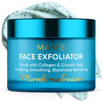 MAREE Face Exfoliator – Microdermabrasion Facial Scrub & Exfoliating Face Wash for Women – Collagen & Glycolic Acid – Gentle Scrub and Exfoliant MAREE buy supplements canada