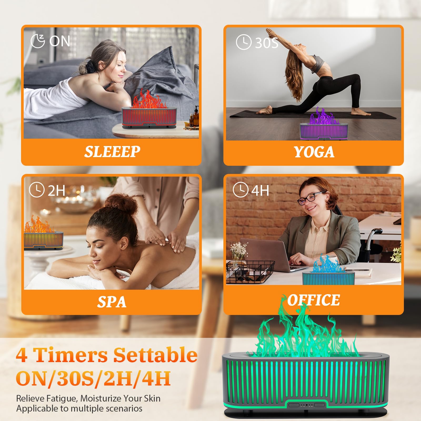 Comfynest Colorful Flame Fire Fireplace Diffuser with 6 Essential Oils Set, Ultrasonic 200ml Essential Oil Comfynest buy supplements canada