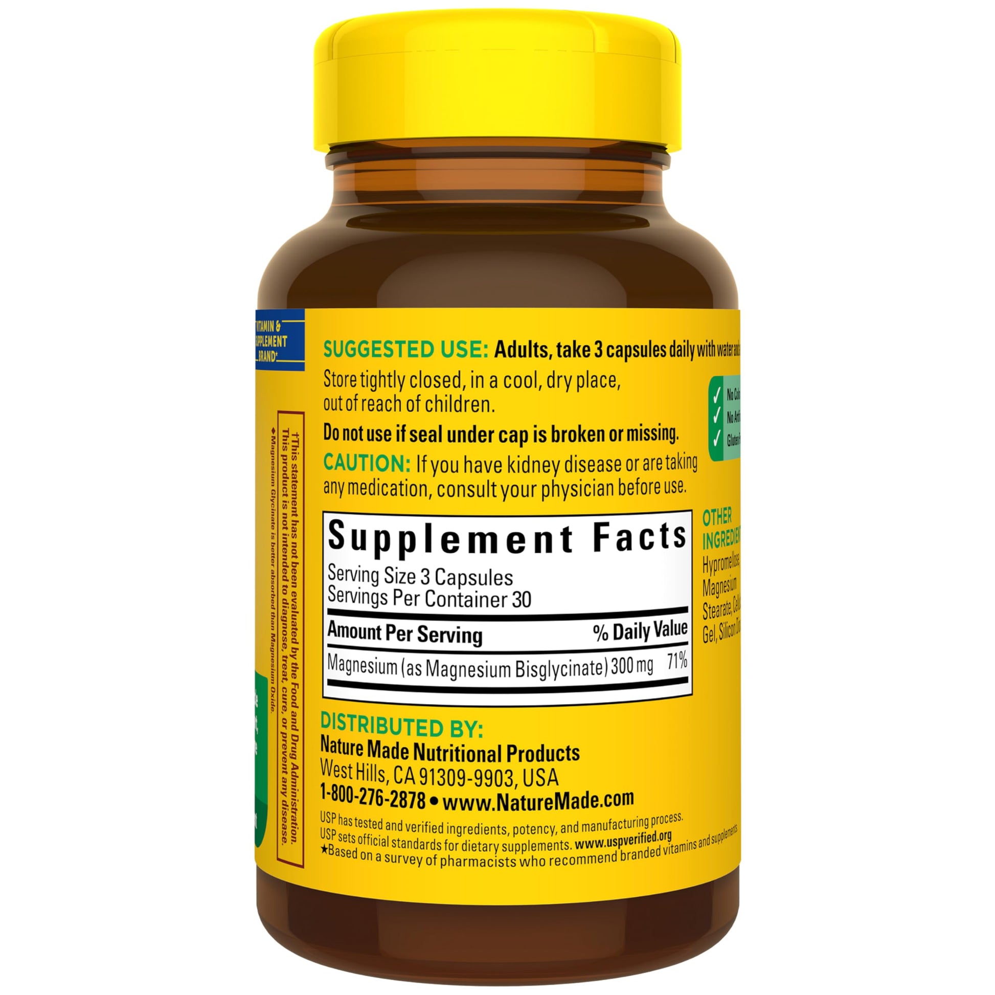 Nature Made High Absorption Magnesium Glycinate 300mg per 3 Capsules, Magnesium Supplement for Muscle, Heart, Nerve and Bone Support, 90 Magnesium Bisglycinate Capsules, 30 Day Supply Nature Made buy supplements canada