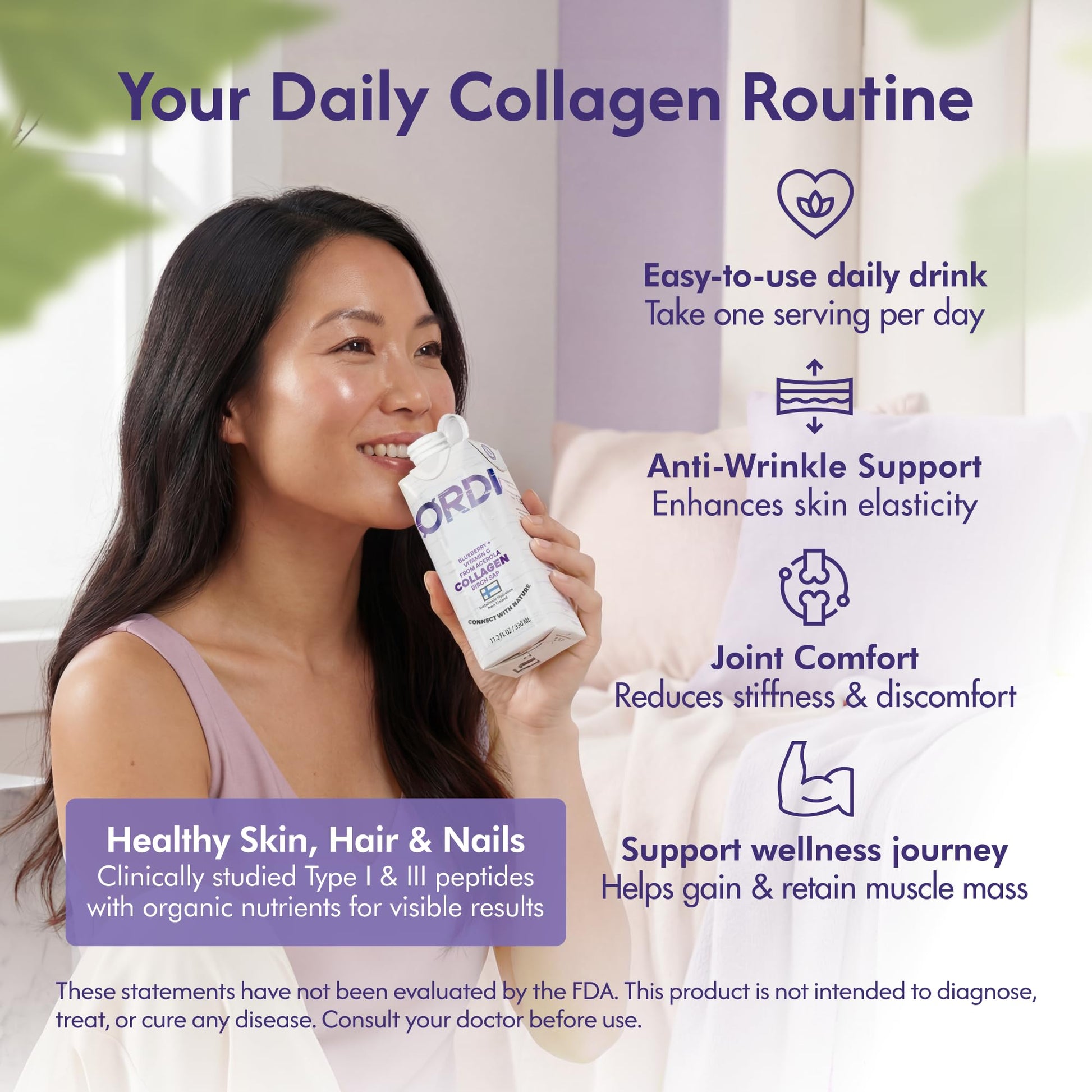 Nordic Liquid Collagen Peptide Drink, Organic Birch Sap, Wild blueberry + Vitamin C, Made in Finland - 10g Clinically Studied Grass Fed Collagen Peptides for Skin Hair Nails & Joint Support, with Silica, BPA-Free Beverage (12 Pack) Nordic Tree Water buy supplements canada