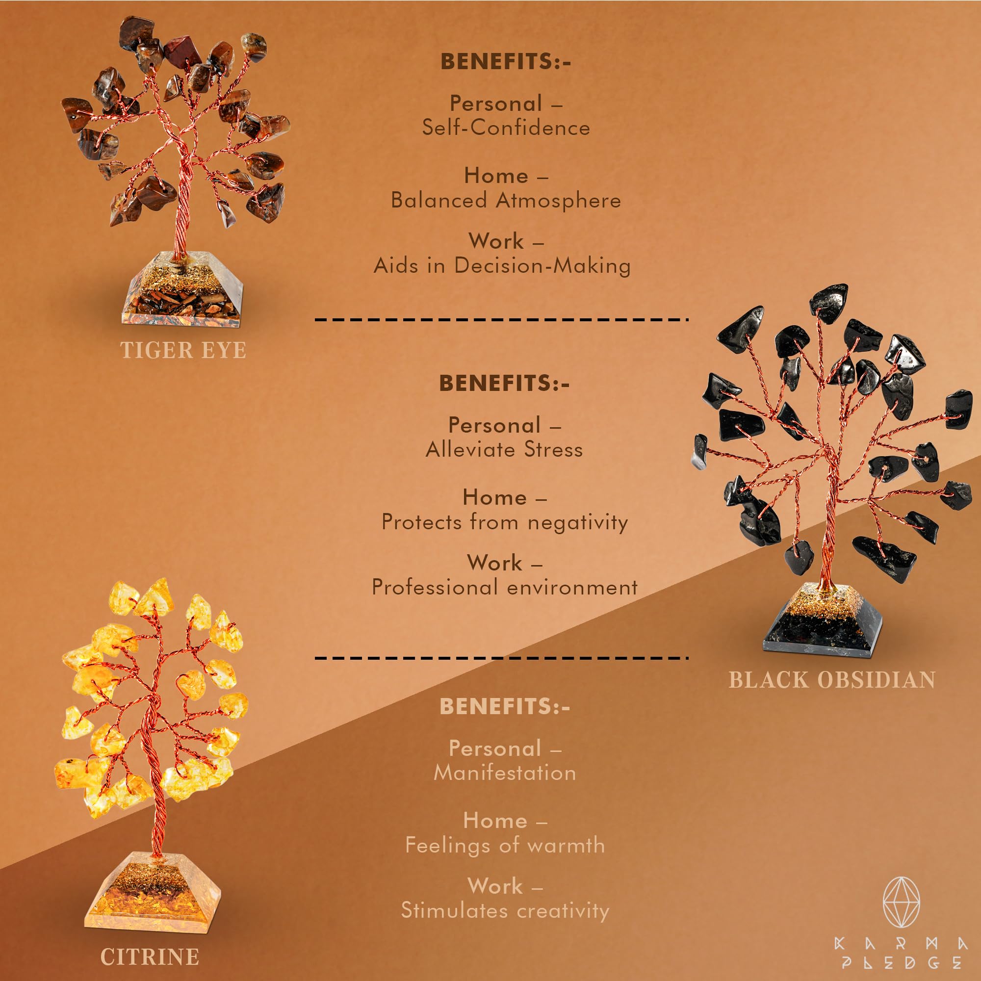 Crystal Tree Tree of Life 7 Chakra Healing Crystals & Stones for Positive Energy, Good Luck Gifts KARMAPLEDGE buy supplements canada