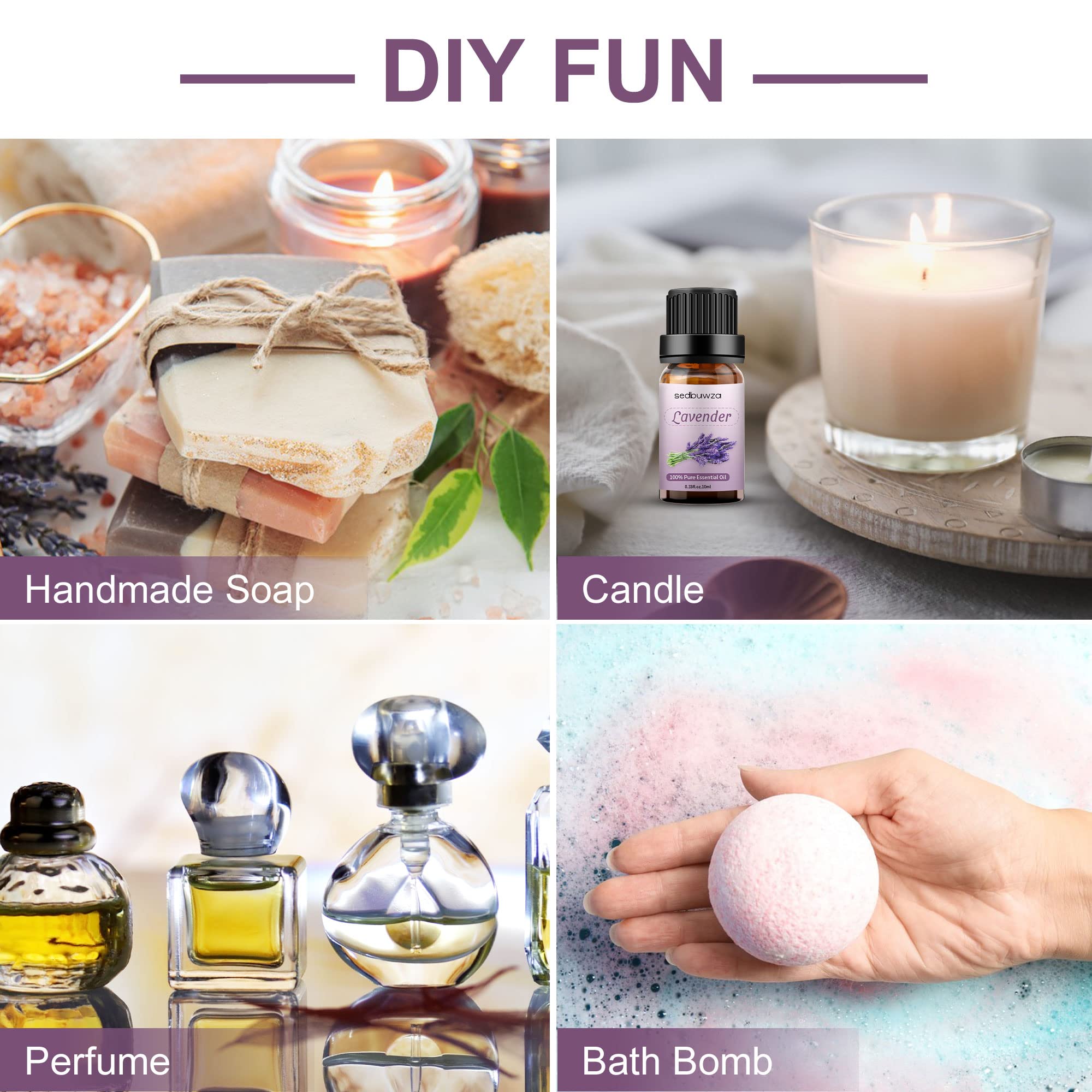 Sedbuwza Vanilla Oil Lavender Essential Oil Gift Set, 100% Pure Organic Fragrance Oil Set for Diffuser Sedbuwza buy supplements canada