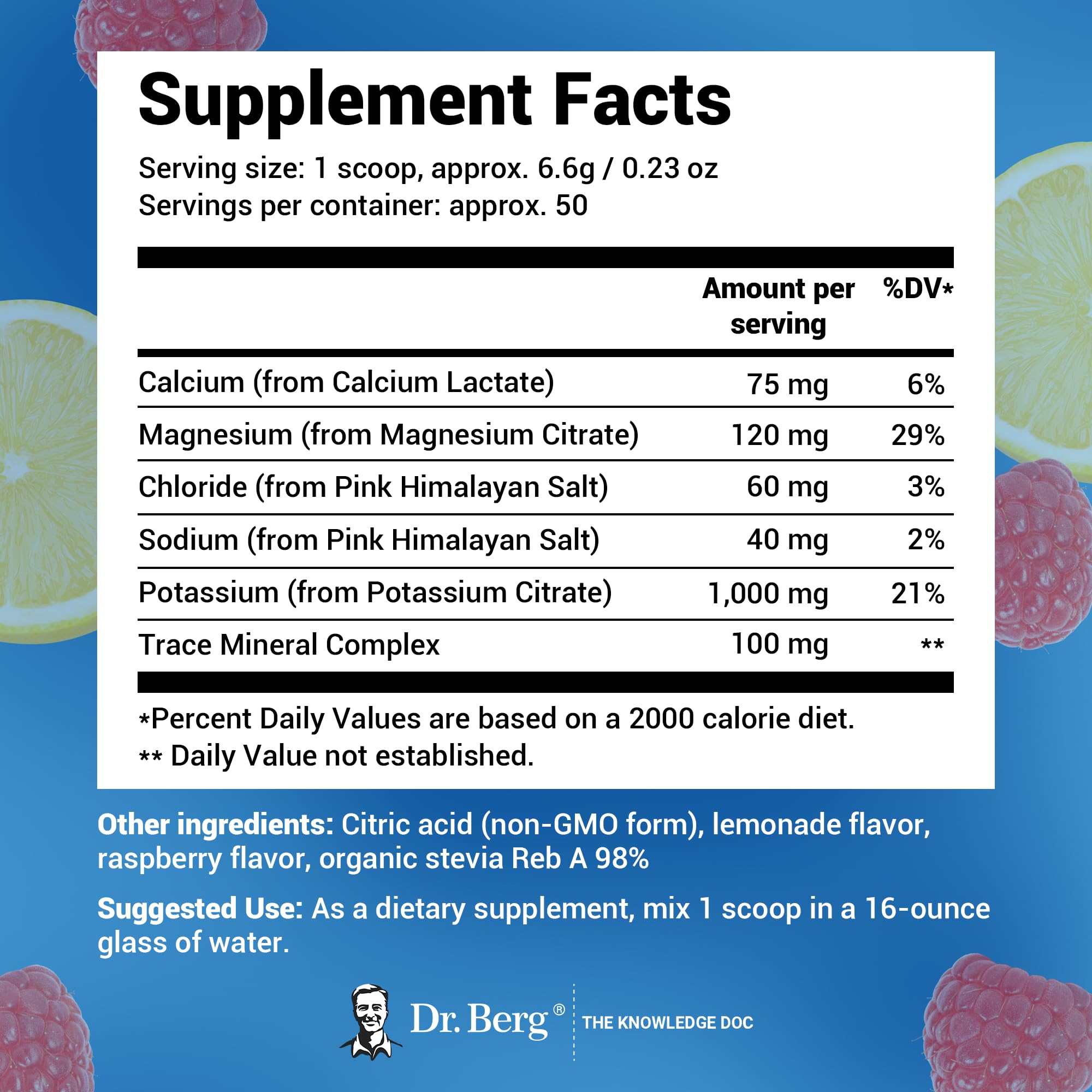 Dr. Berg Hydration Keto Electrolyte Powder - Enhanced w/ 1,000mg of Potassium Dr. Berg Nutritionals buy supplements canada