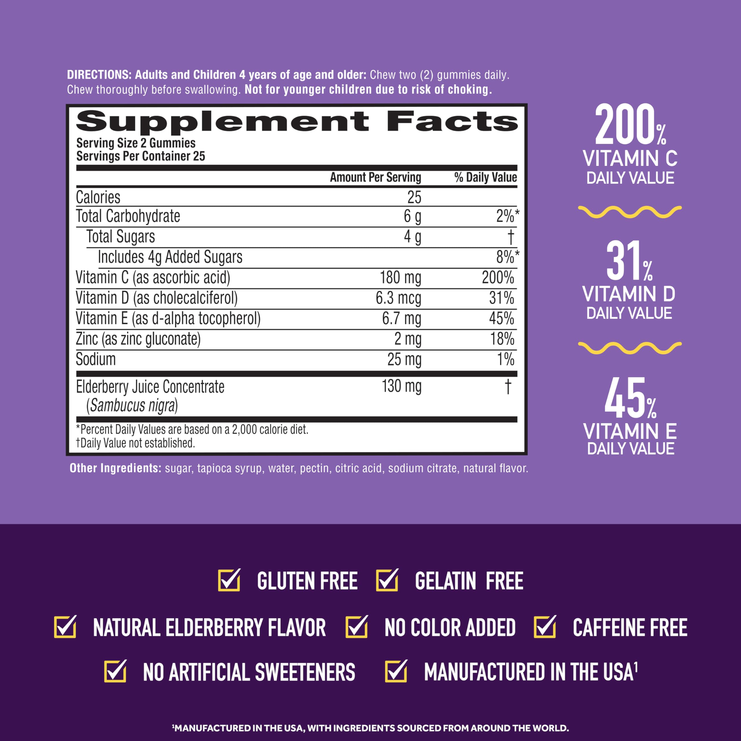 Airborne Elderberry + Zinc & Vitamin C Gummies For Adults, Immune Support Vitamin D & Zinc Gummies With Powerful Antioxidant Vitamins C D & E Airborne buy supplements canada