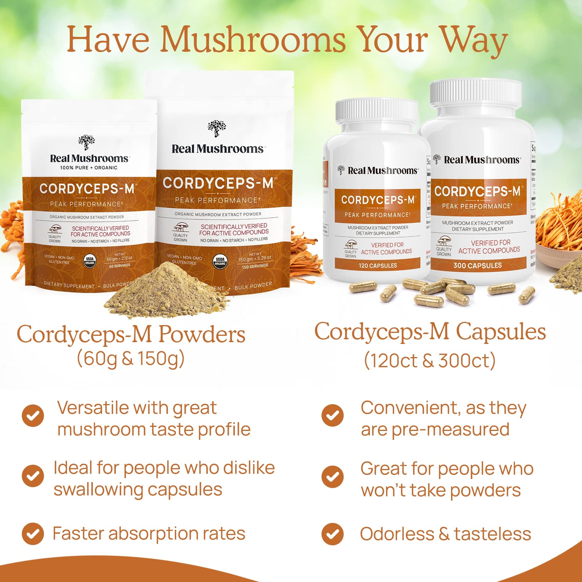 Real Mushrooms Cordyceps Capsules - Performance Mushroom Extract Supplement Real Mushrooms buy supplements canada