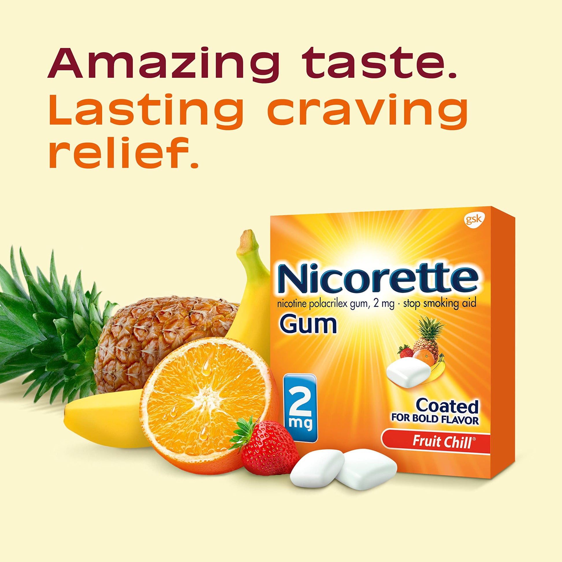 Nicorette 2 mg Nicotine Gum to Help Stop Smoking - Fruit Chill Flavored Nicorette buy supplements canada