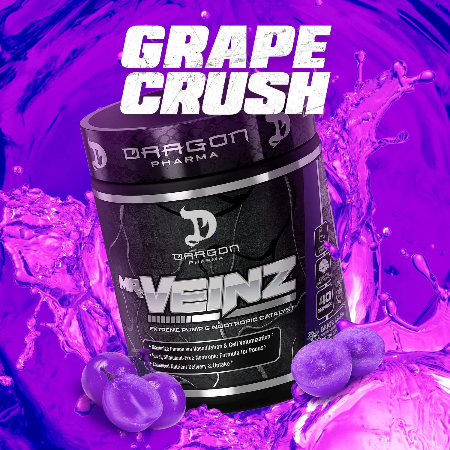 DRAGON PHARMA Mr. Veinz Stim Free Pre-Workout, Extreme Pump & Nootropic Catalyst DRAGON PHARMA buy supplements canada