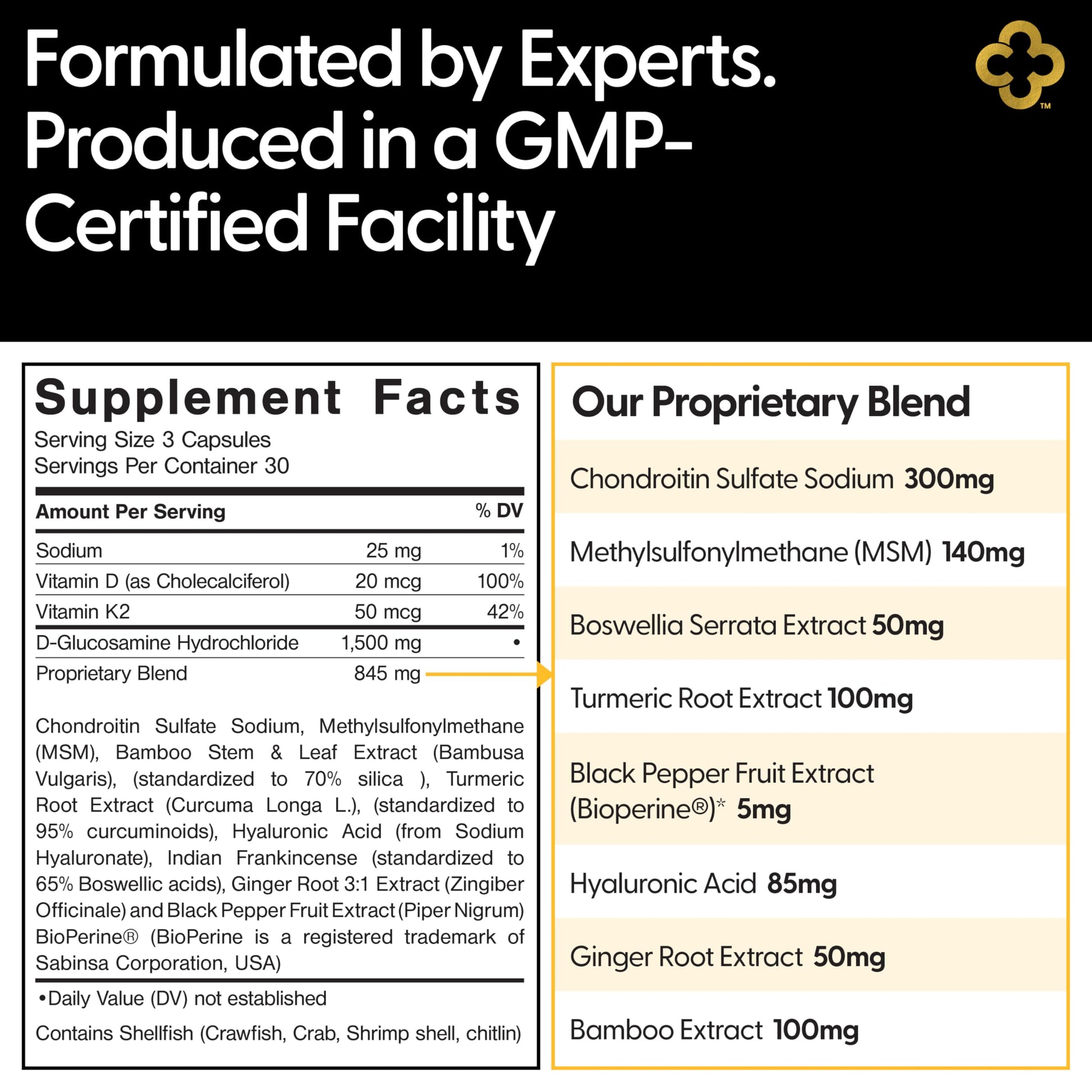 Campio Glucosamine Chondroitin MSM All-in-One Joint Support Supplement Turmeric, Hyaluronic Acid, Boswellia, Ginger Root, Bamboo, BioPerine, Black Pepper, Supports Joint Health & Flexibility 90 Count Campio buy supplements canada