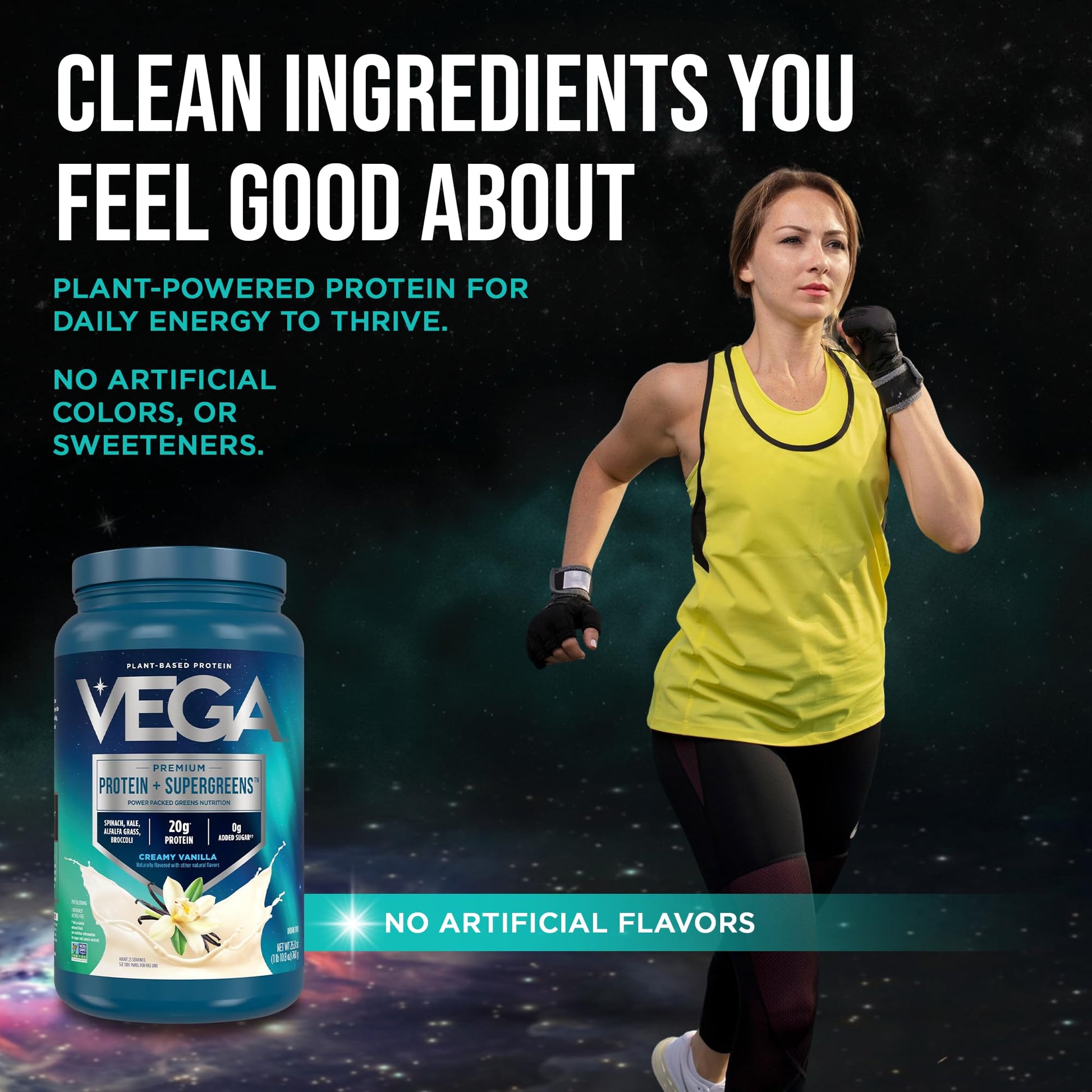 Vega Premium Protein + Supergreens, Creamy Vanilla – 20g Vegan Protein, Dairy & Gluten Free, 26.9 oz (25 Servings) Vega buy supplements canada