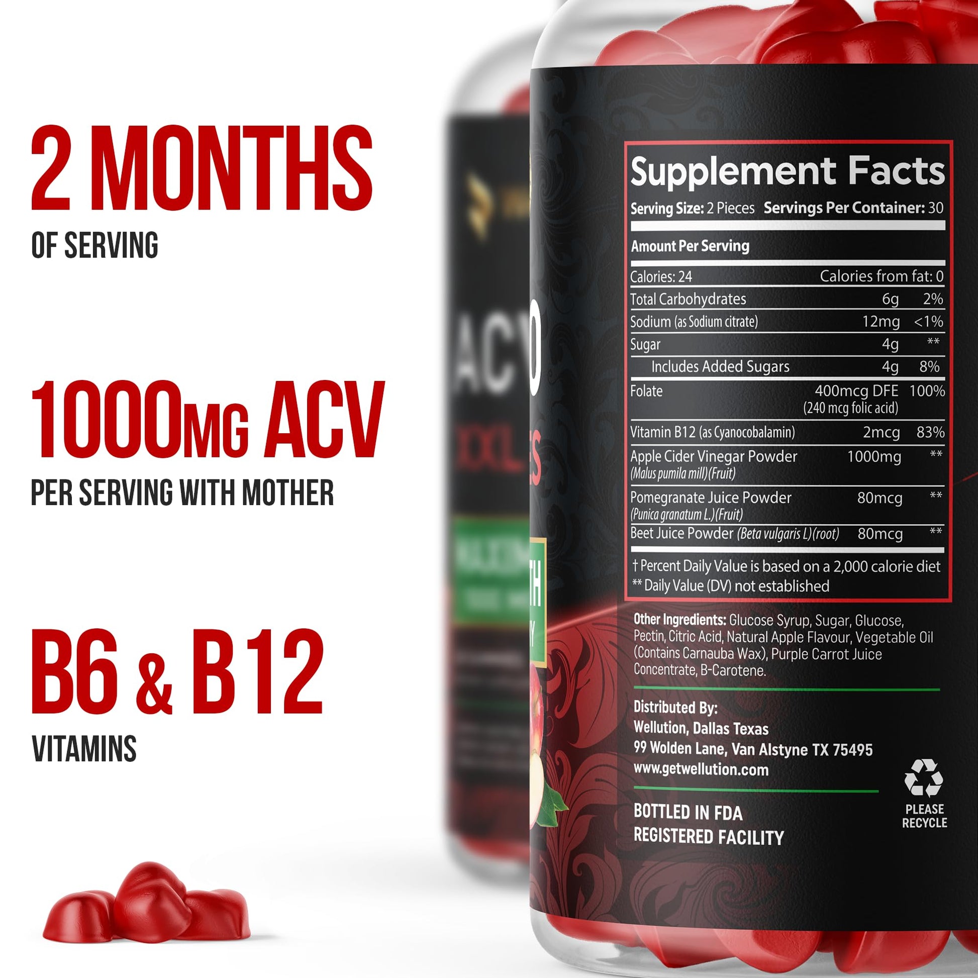 WELLUTION Apple Cider Vinegar 120 XXL Gummies - Support Digestion & Weight Management… WELLUTION buy supplements canada