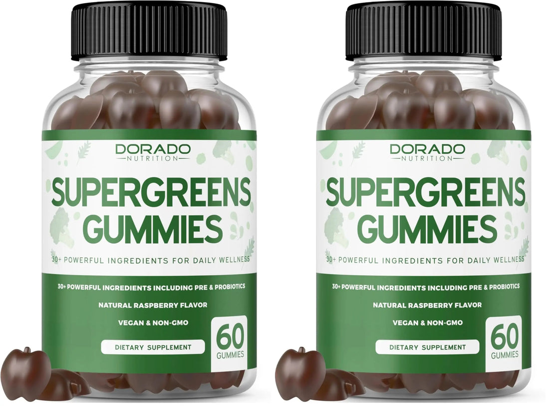 Supergreens Gummies (60 Count) Daily Greens Gummies - Greens Supplements with 8 Ingredient Power Blend - Superfood for Immunity Support for Adults - Third Party Tested, Vegan & USA Made (Pack of 2) DORADO NUTRITION buy supplements canada