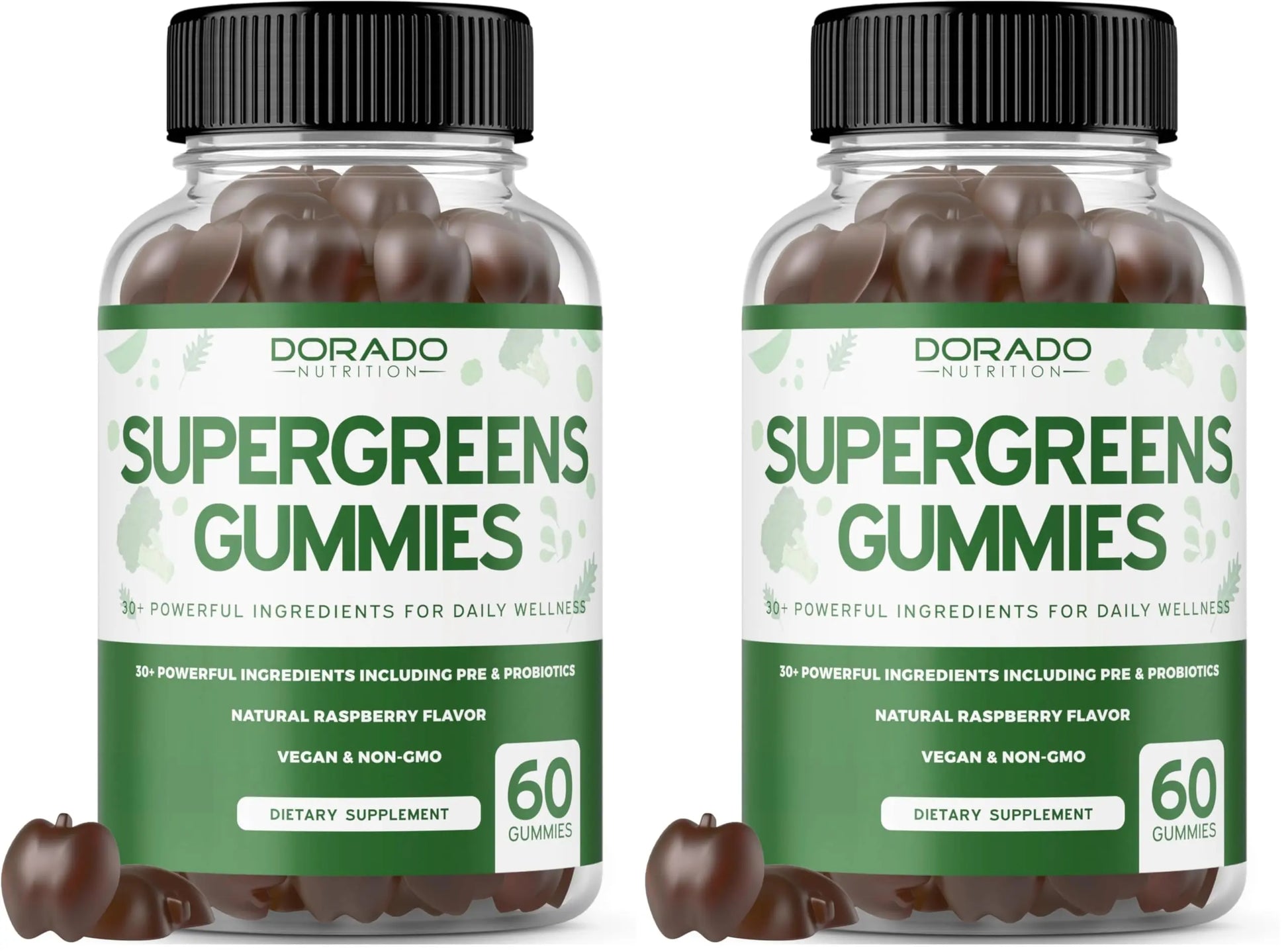 Supergreens Gummies (60 Count) Daily Greens Gummies - Greens Supplements with 8 Ingredient Power Blend - Superfood for Immunity Support for Adults - Third Party Tested, Vegan & USA Made (Pack of 2) DORADO NUTRITION buy supplements canada