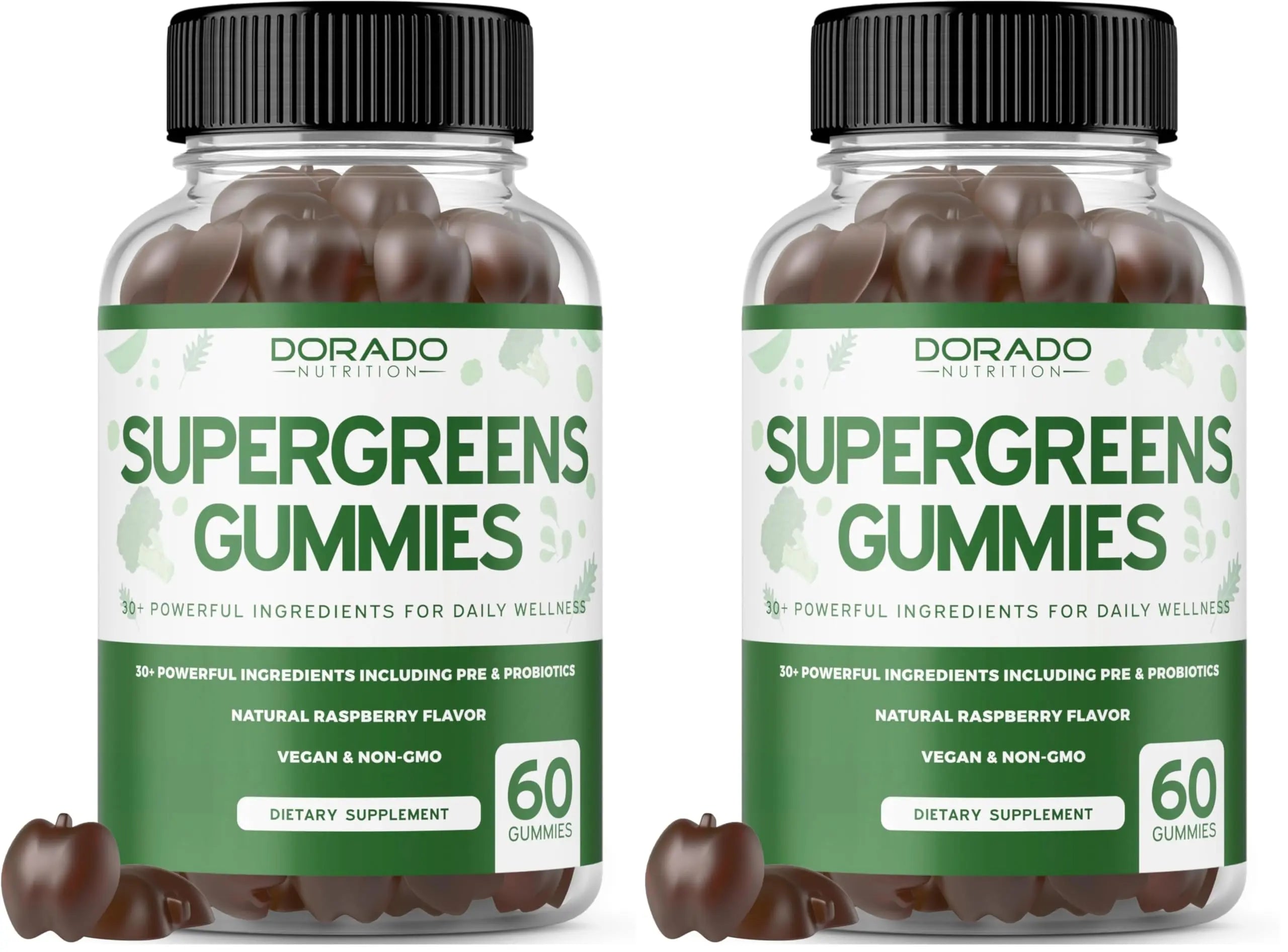 Supergreens Gummies (60 Count) Daily Greens Gummies - Greens Supplements with 8 Ingredient Power Blend - Superfood for Immunity Support for Adults - Third Party Tested, Vegan & USA Made (Pack of 2) DORADO NUTRITION buy supplements canada