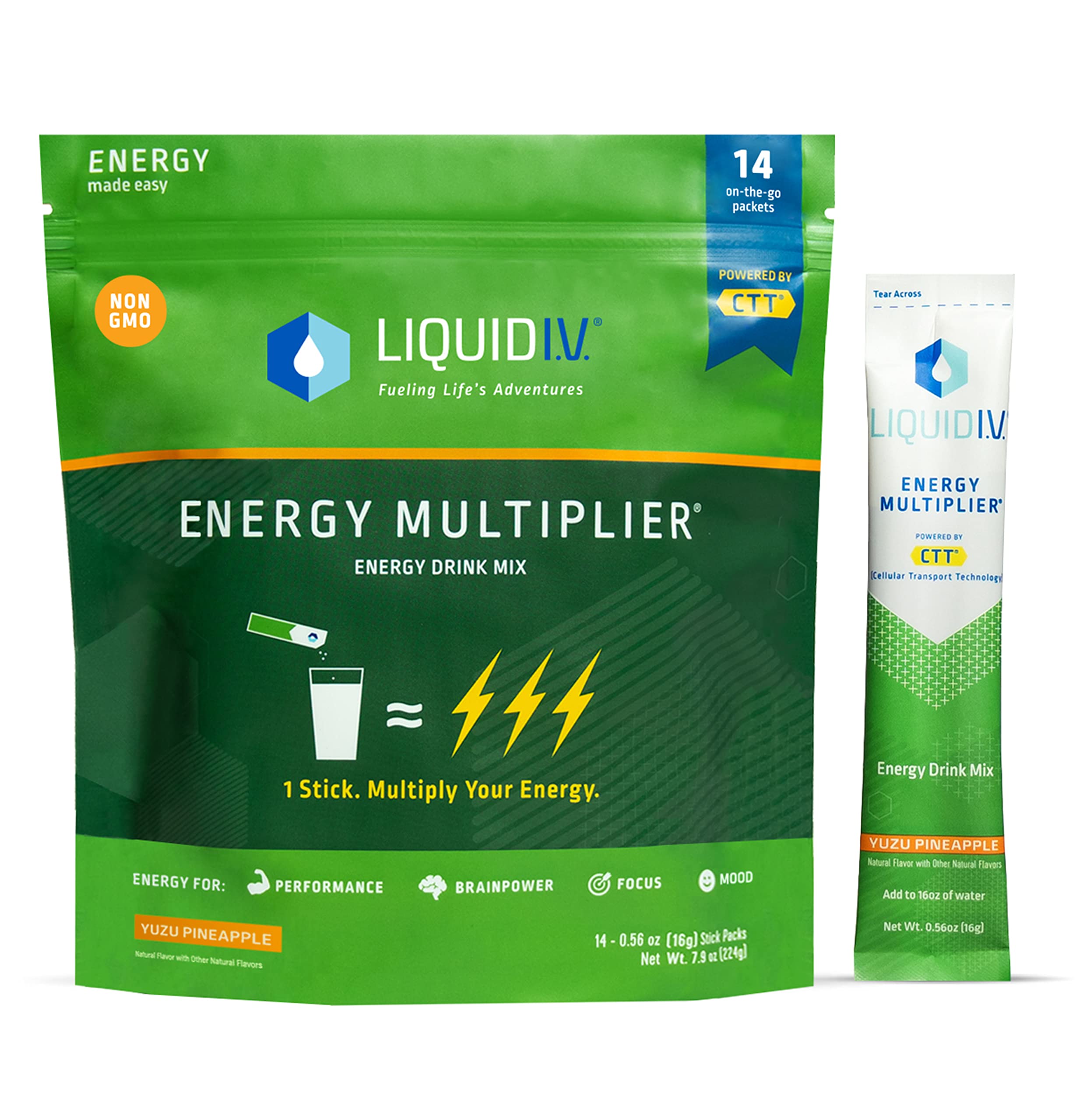 Liquid I.V. Hydration + Energy Multiplier - Yuzu Pineapple - Hydration Powder Packets Liquid I.V. buy supplements canada