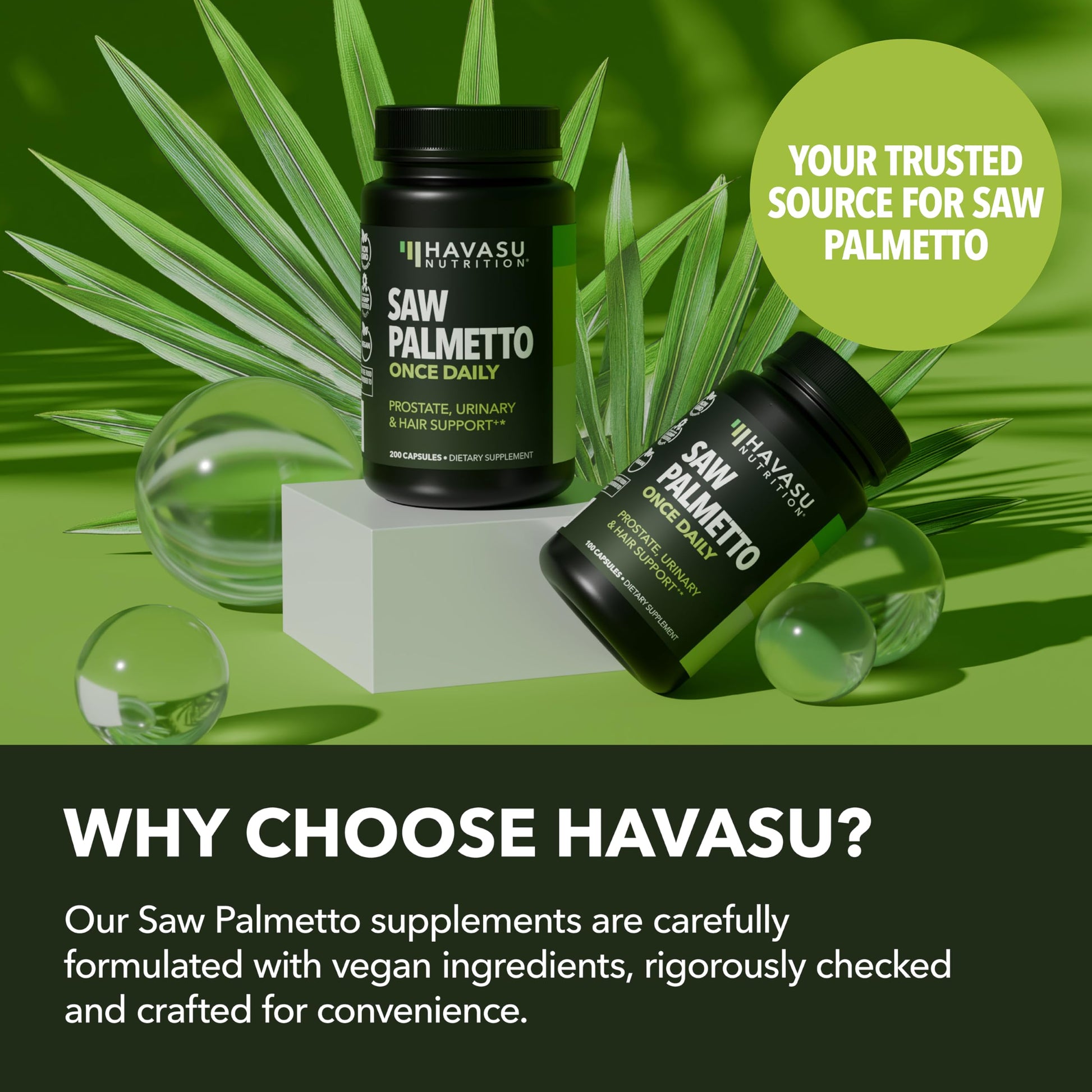 Saw Palmetto for Men Prostate Health Supplement to Promote Urinary Tract Function - 500mg Per Serving - 100 Count - DHT Blocker Hair Vitamin HAVASU NUTRITION buy supplements canada