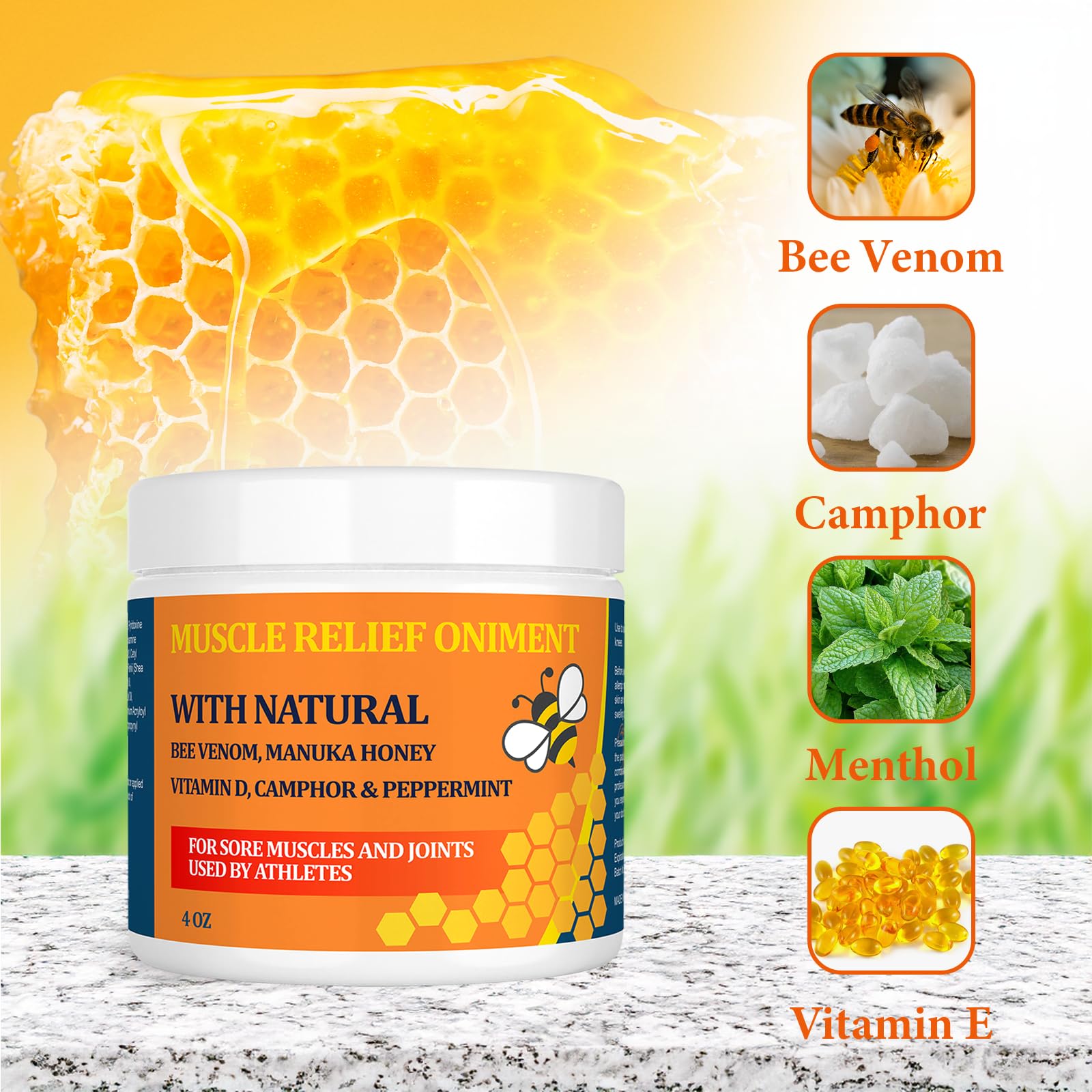 Beeswax and Honey Fast Acting Joint Muscle Bone Cream, Immediate Help for Back, Neck, Hand, Feet, Knee, Shoulder, Topical, Nerve, Plantar, Ankle, Foot Discomfort, Natural Added YOKOBBYES buy supplements canada