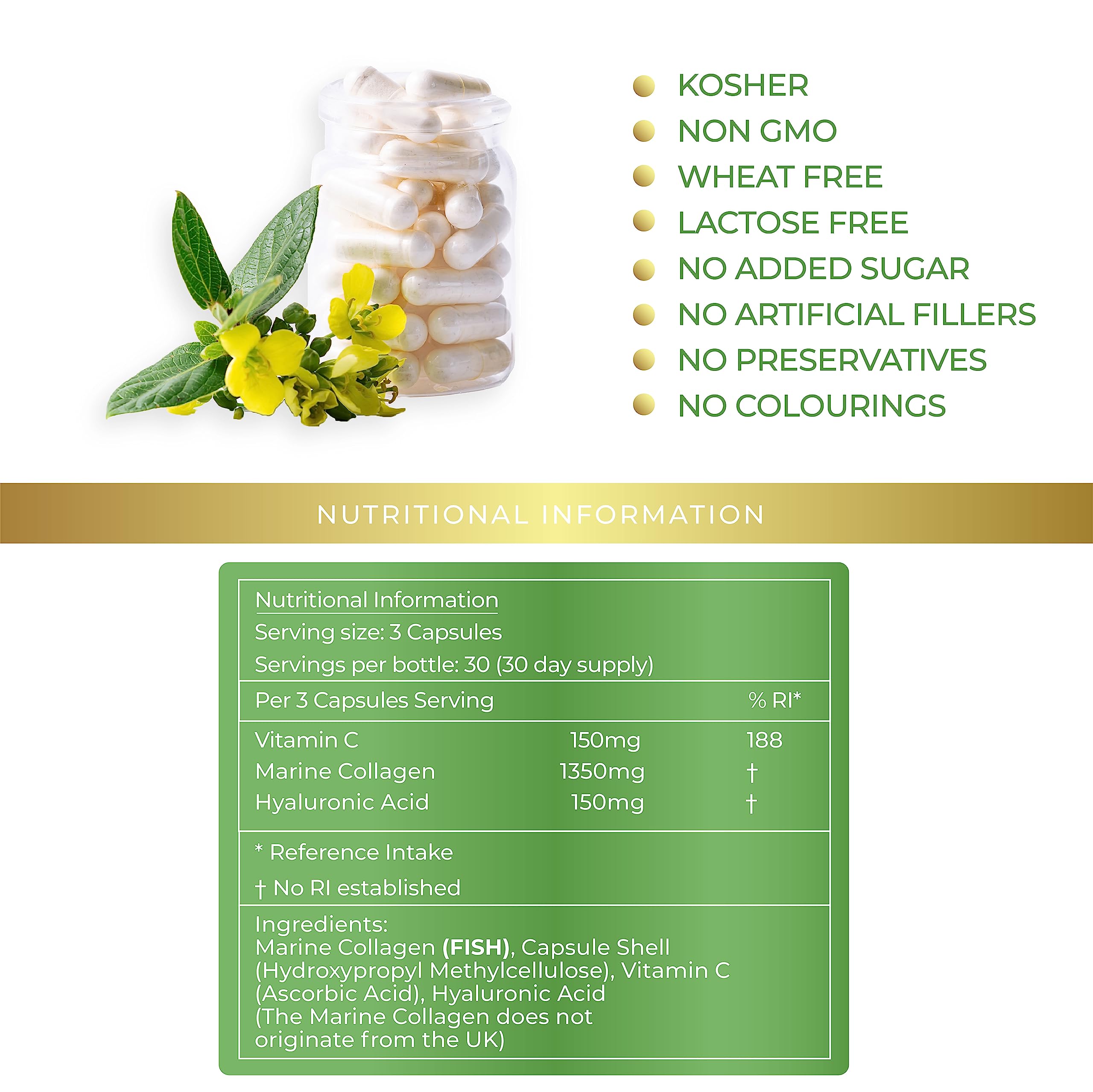 Lily Green | Marine Collagen with Hyaluronic Acid & Vitamin C - 1650mg per Serving Lily Green Supplements buy supplements canada