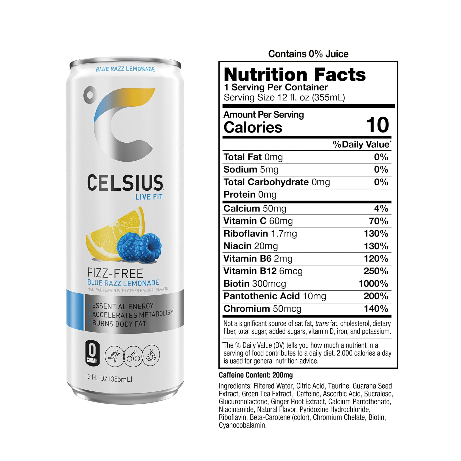 CELSIUS Fizz Free Blue Razz Lemonade, Functional Essential Energy Drink 12 Fl Oz CELSIUS buy supplements canada