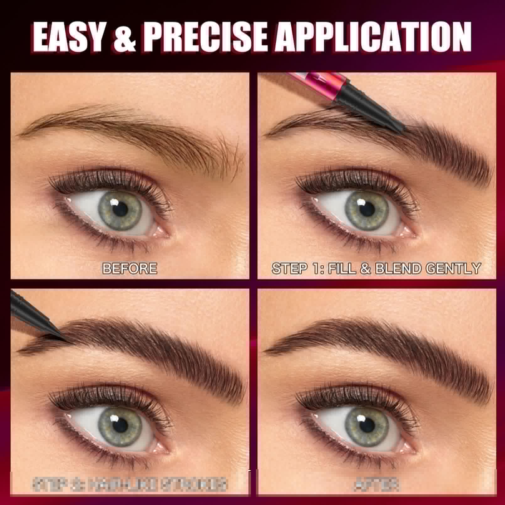 YuLinLon Double-Headed Brow Pen, Ultra-Precise Hair-Like Strokes, Long-Lasting Waterproof Makeup, Available in 5 Natural Shades (3#Dark Brown) Yulinlon buy supplements canada