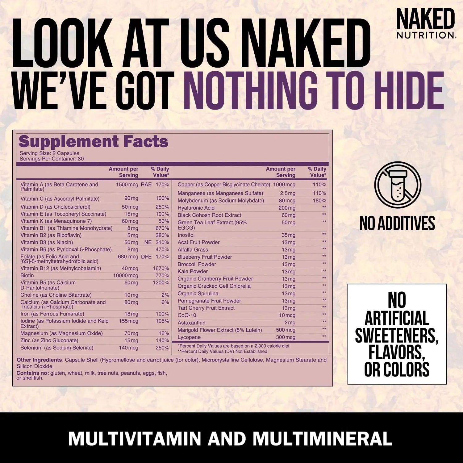 NAKED Nutrition Women's Multi - Daily Multivitamin - Vitamins A, C, E, Selenium, Zinc, Fruit and Super Green Extracts, to Boost Immune Support NAKED buy supplements canada