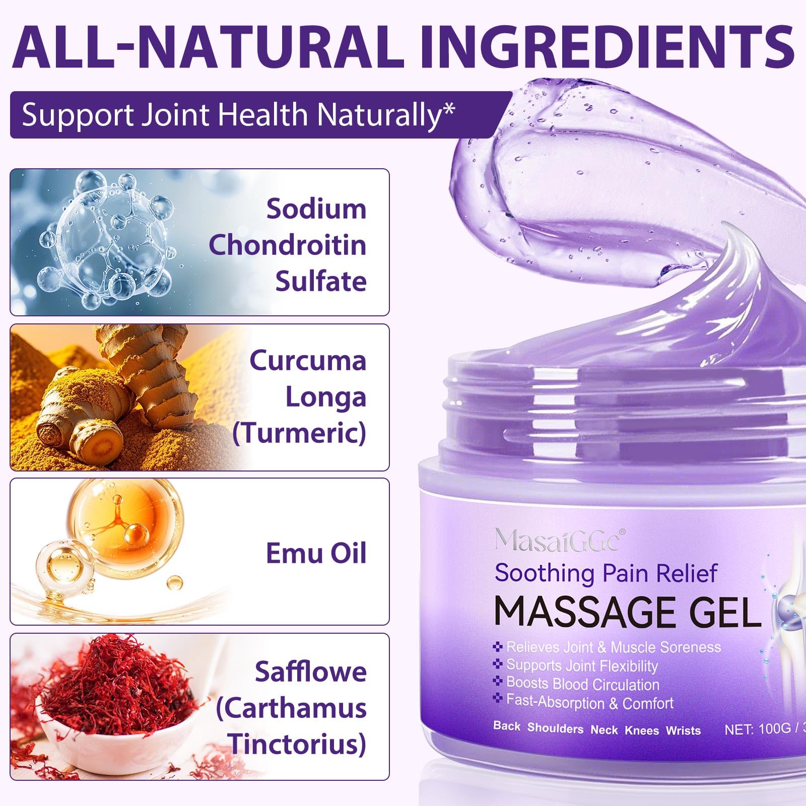 Soothing Massage Gel - Joint Massage Purple Gel, Natural Ingredients & Fast-Absorbing for Soothing Joint, Shoulder, Knee, Back & Muscle Stiffness GTZSXNP buy supplements canada